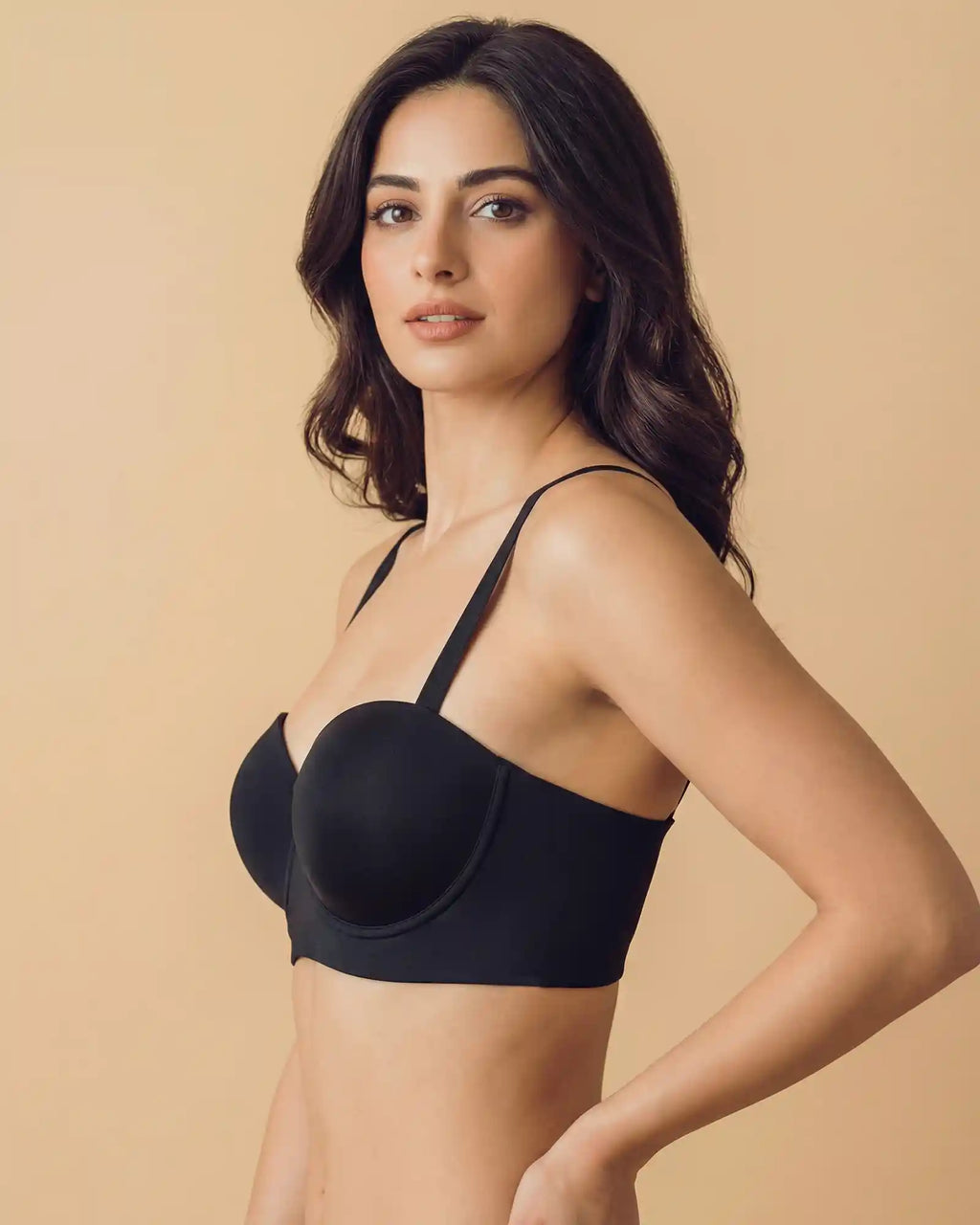 Cotton Padded Demi-Cup Bonded Bra (SB-91012)(Black)