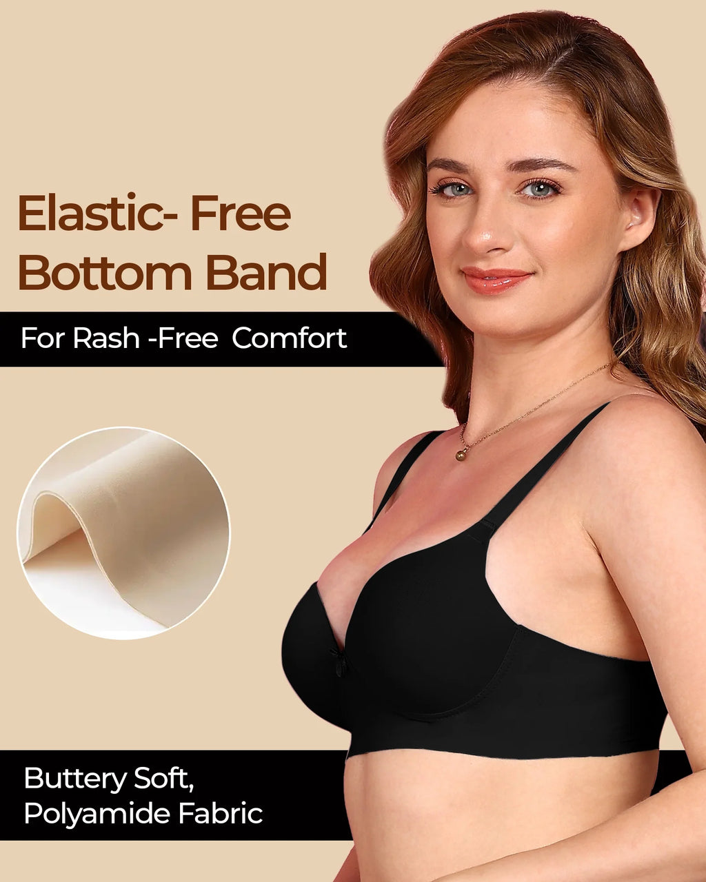 Swanz  Bonded Polyamide Push-Up 3/4 Coverage Maximiser Bra (Level 2 Padding) (SB-95107)