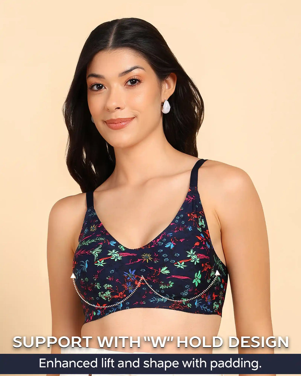 Swanz  Bonded Printed Full-Coverage Padded Bra (SB-68 PR)