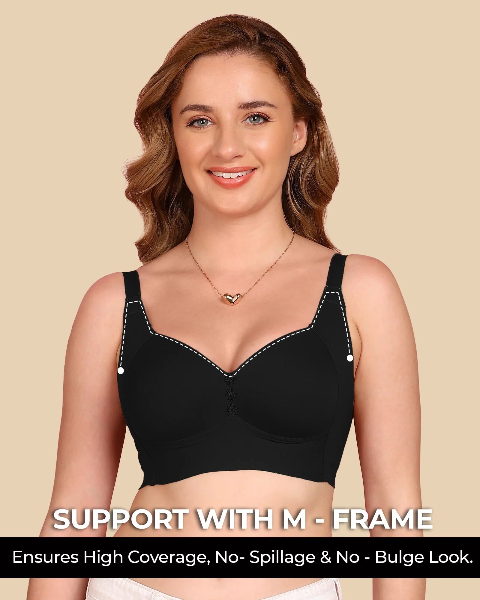 Swanz  Bonded Breathable Cotton Plus-Size Padded M-Frame Minimiser (TW-SB-9203)