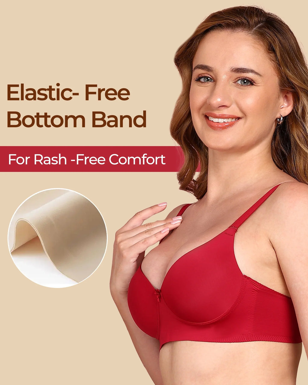 Swanz  Bonded Polyamide Push-Up 3/4 Coverage Bra (Level 3 Padding) (SB-95301)