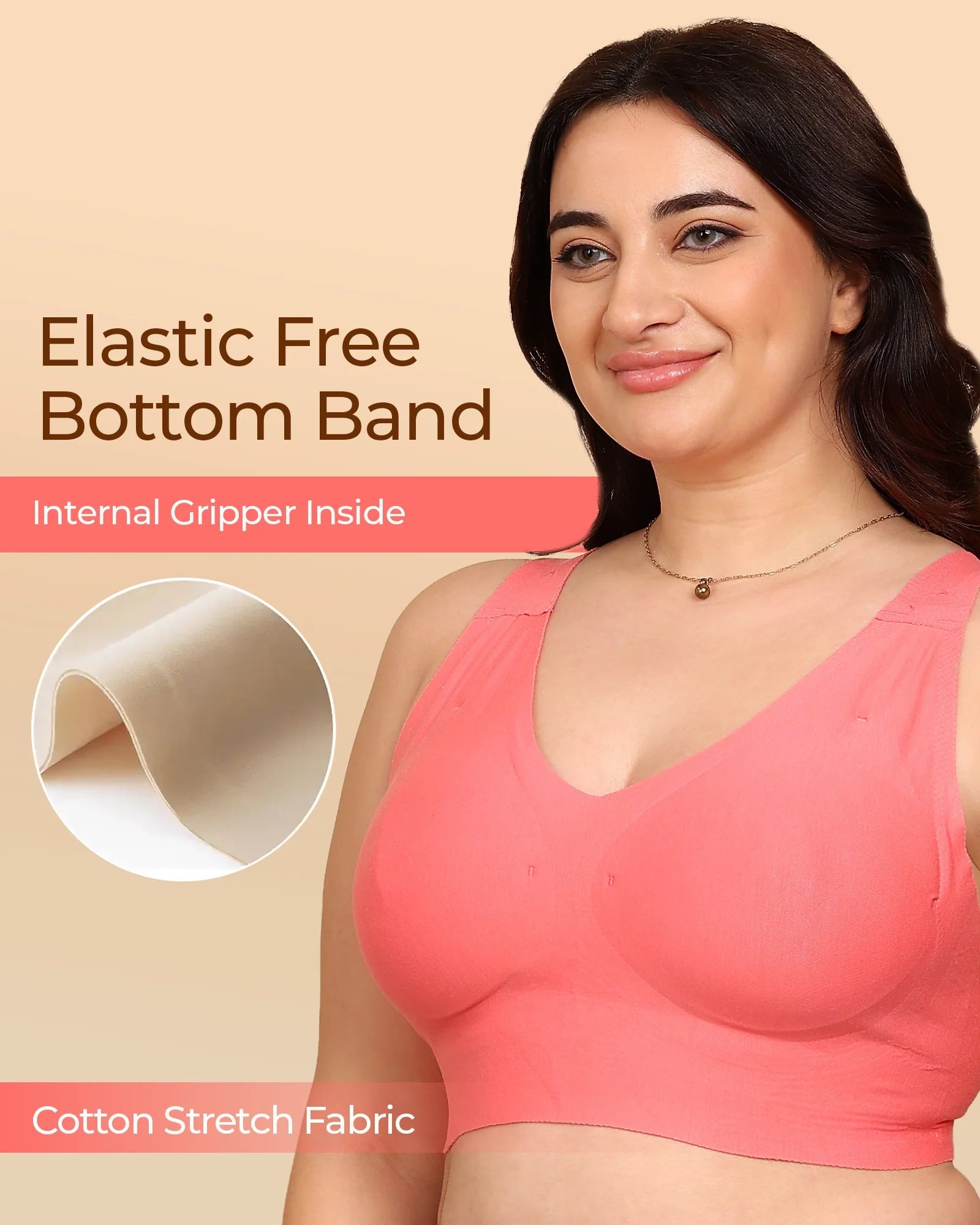 Swanz  Bonded Breathable Cotton Plus-Size Padded Full-Coverage Bra (TW-SB-918)