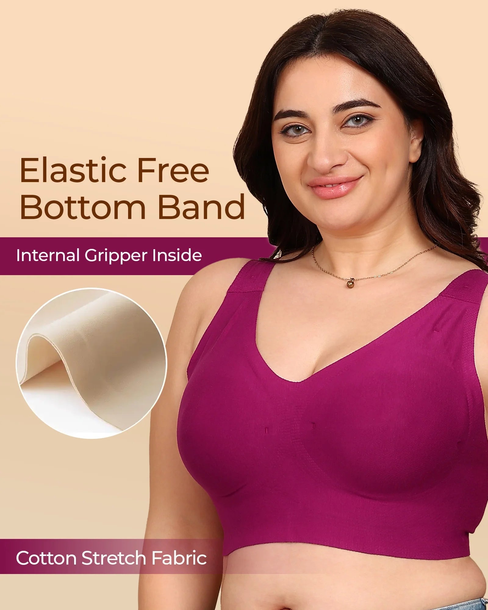 Swanz  Bonded Breathable Cotton Plus-Size Padded Full-Coverage Bra (TW-SB-918)