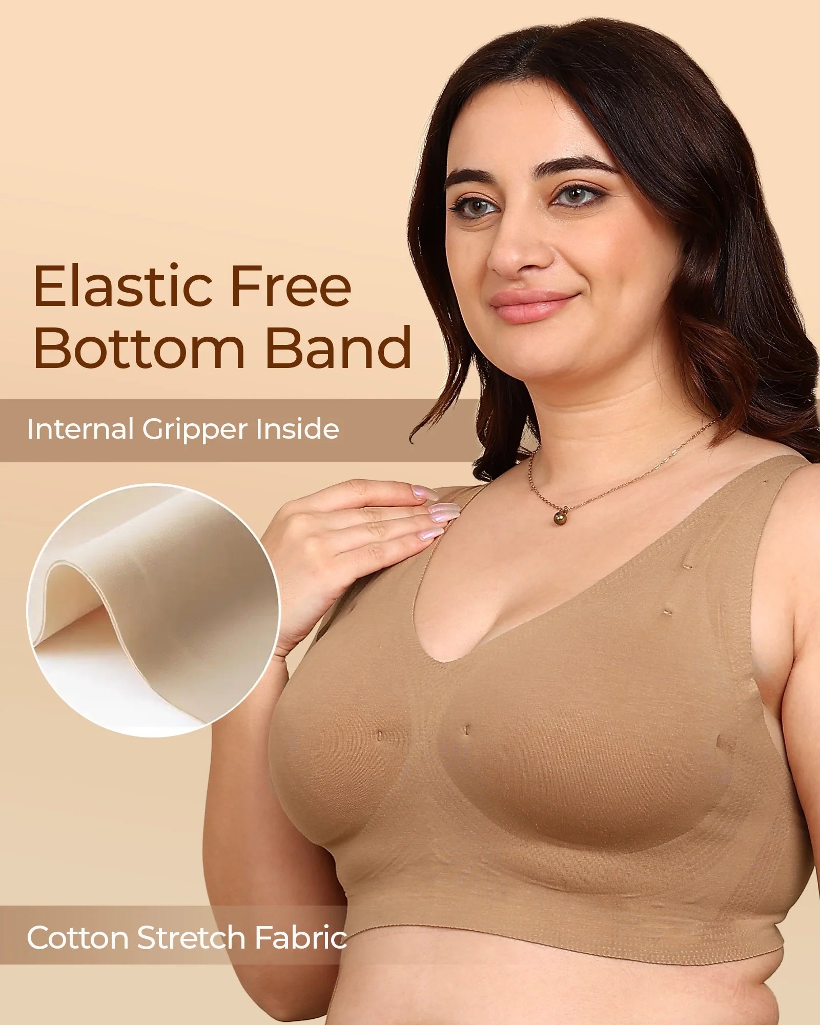 Swanz  Bonded Breathable Cotton Plus-Size Padded Full-Coverage Bra (TW-SB-918)