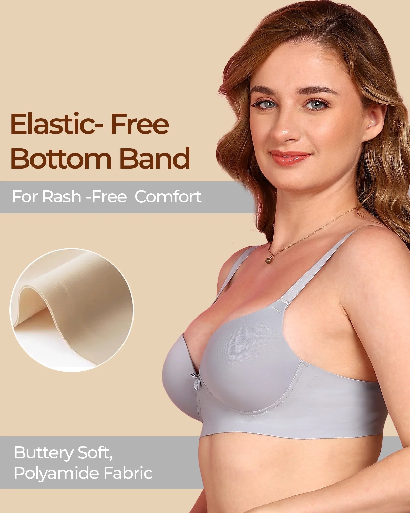 Swanz  Bonded Polyamide Push-Up 3/4 Coverage Maximiser Bra (Level 2 Padding) (SB-95107)