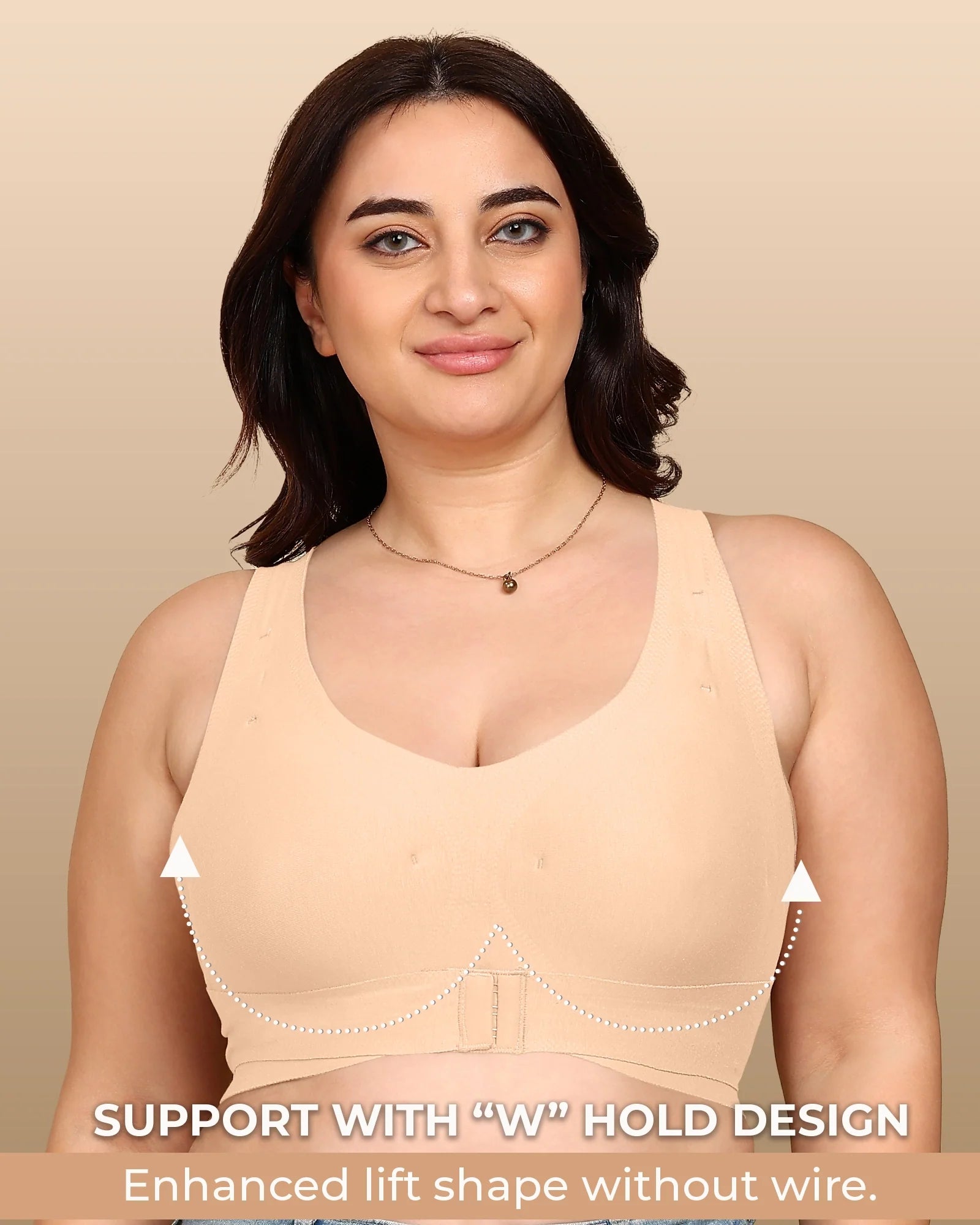 Swanz  Bonded Breathable Cotton Padded Gym Bra with Posture Support (SB-997)