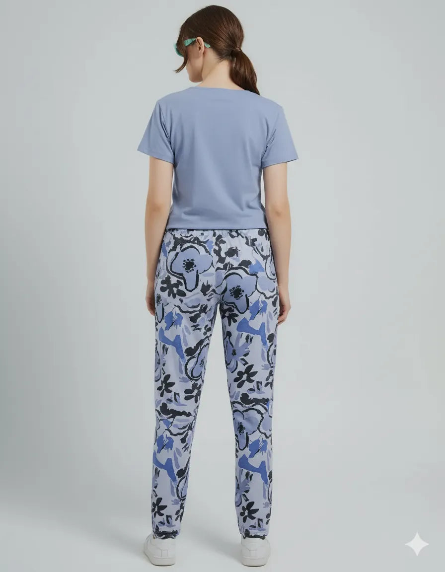 Arolisa Women’s Hosiery Lounge Set – Tee & Pyjama, Relaxed Fit