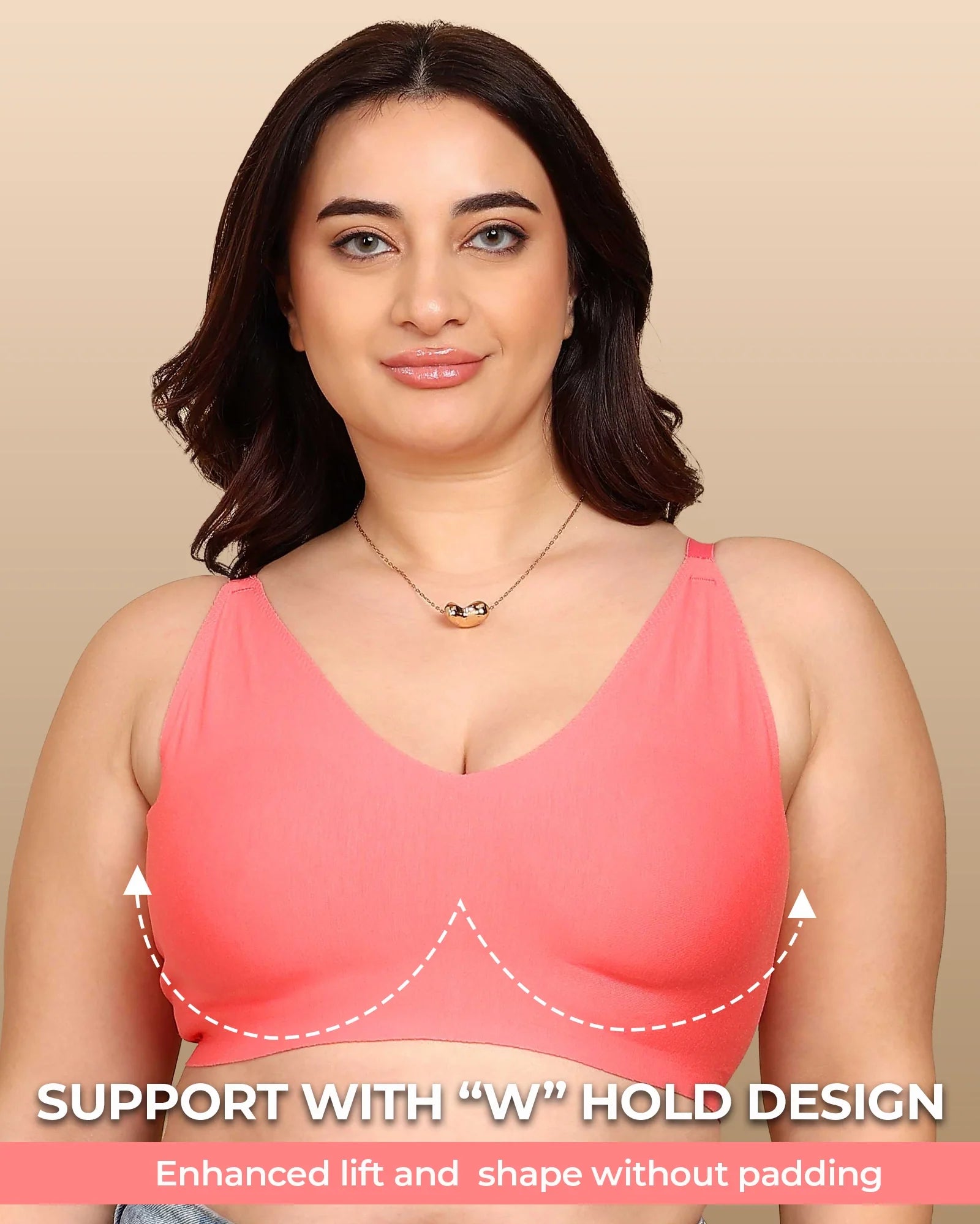 Swanz  Bonded Breathable Cotton Non-Padded Full-Coverage Bra with Hidden Concealer (SB-935)