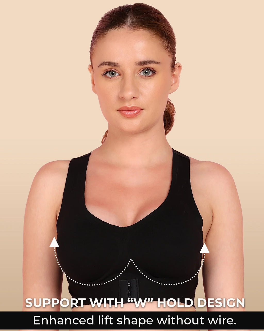 Swanz  Bonded Breathable Cotton Padded Gym Bra with Posture Support (TW-SB-997)