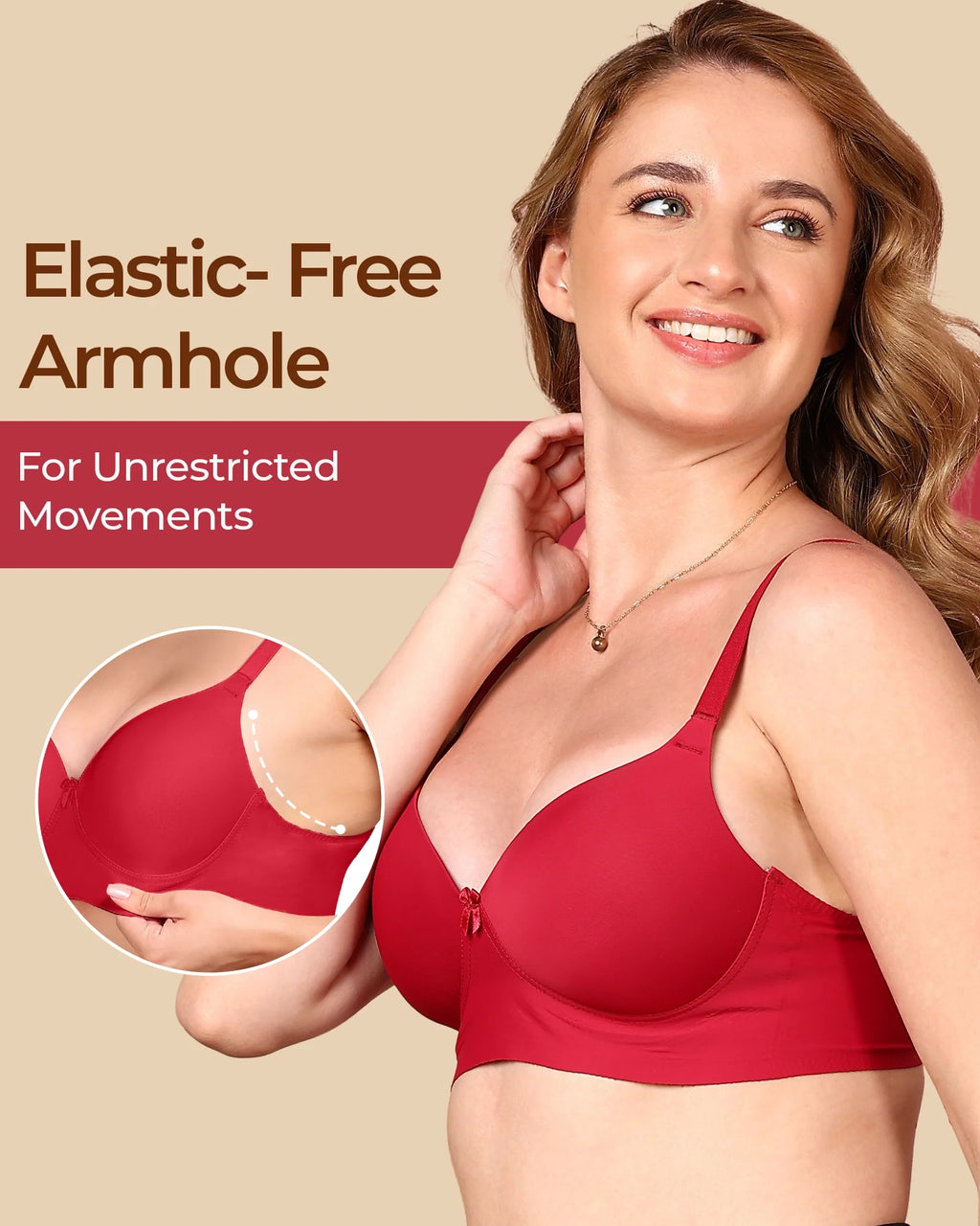 Swanz  Bonded Polyamide Lightly Padded Bra (Level 1 Padding) (SB-95991)