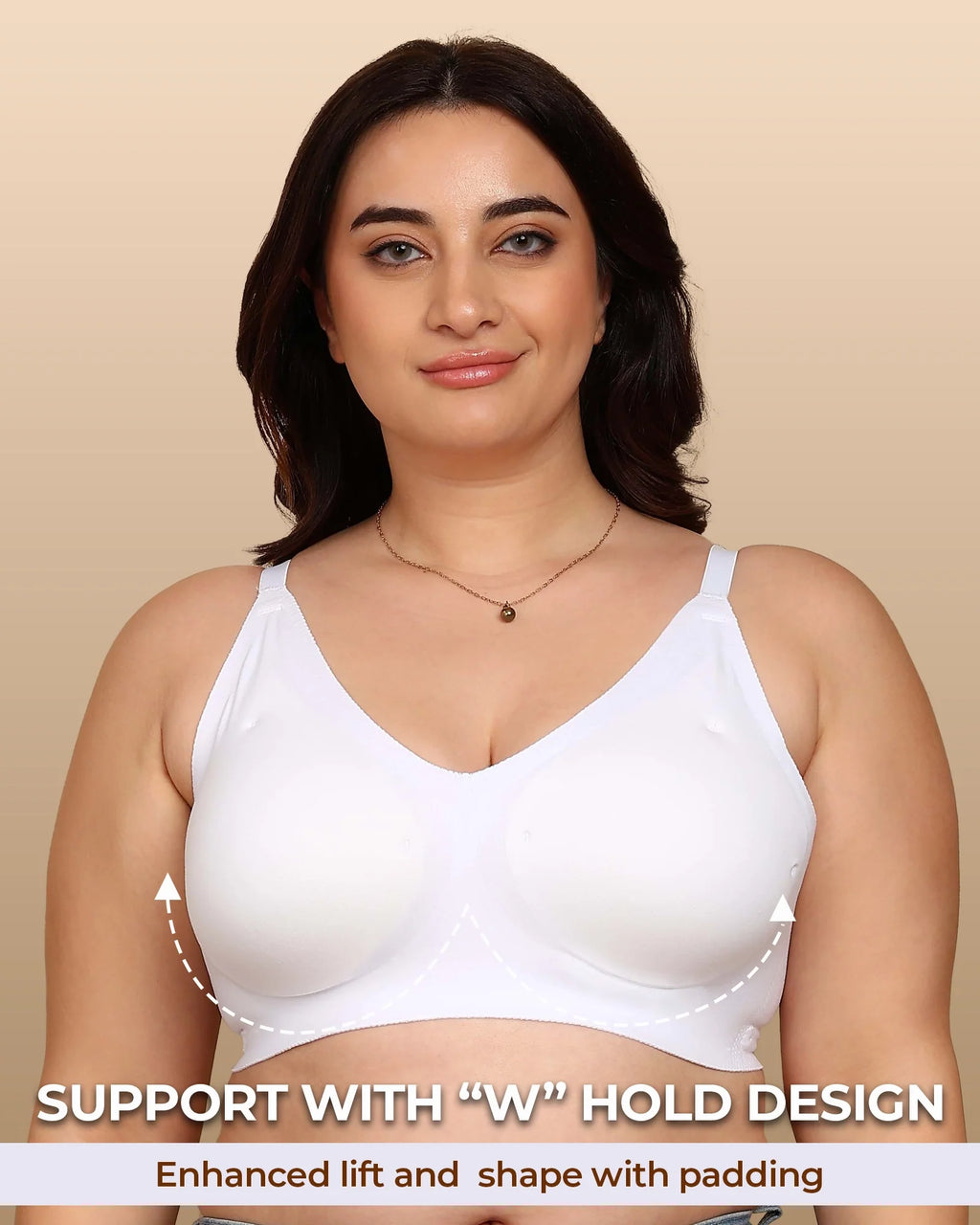 Swanz  Bonded Breathable Cotton Padded Full-Coverage Bra (SB-938)