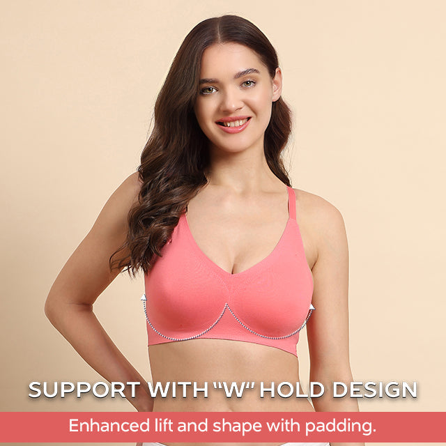 Swanz  Bonded Breathable Cotton Padded Full-Coverage Bra (SB-938)