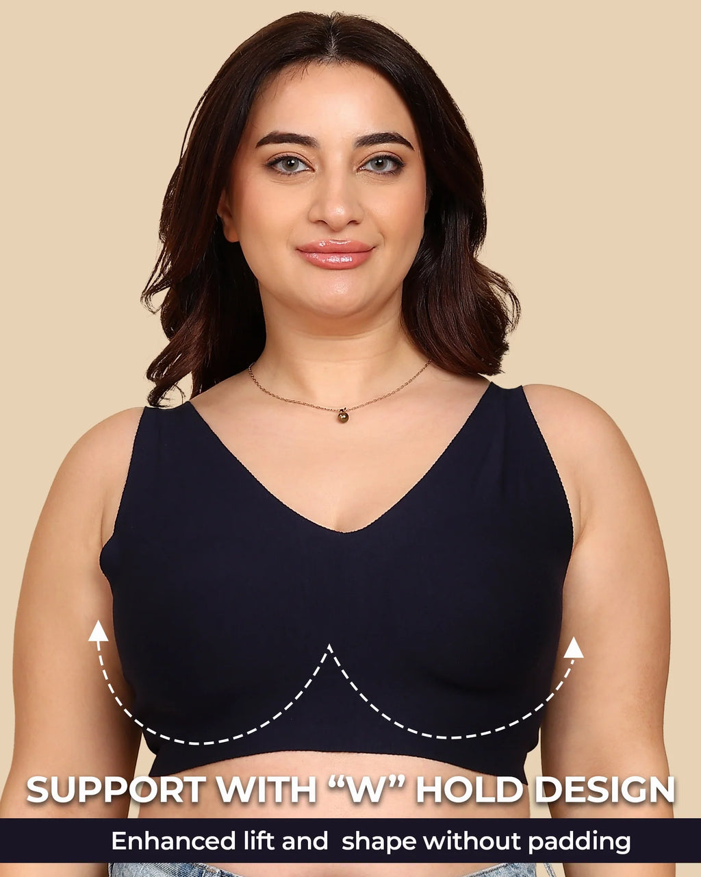 Swanz  Bonded Breathable Cotton Non-Padded Full-Coverage Bra with Hidden Concealer (SB-935)