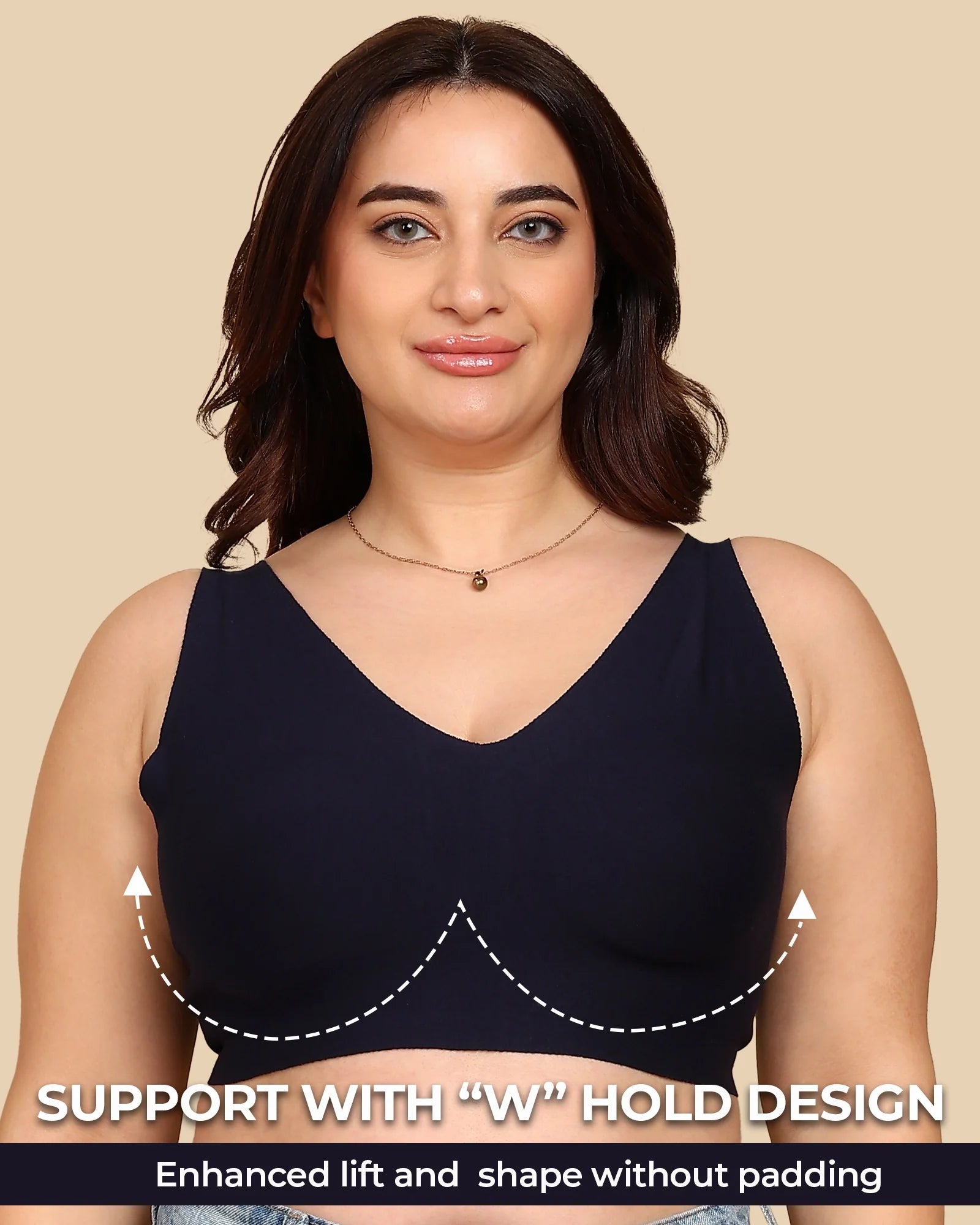 Swanz  Bonded Breathable Cotton Non-Padded Full-Coverage Bra with Hidden Concealer (SB-935)