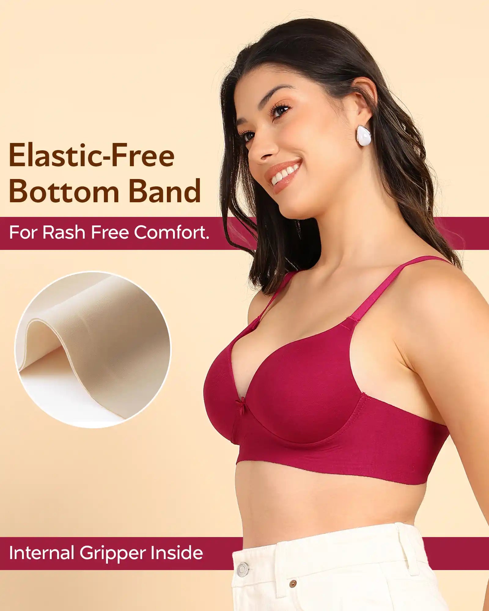 Swanz  Bonded Breathable Cotton Push-Up 3/4-Coverage Maximiser Bra (Level 2 Padding) (SB-97015)