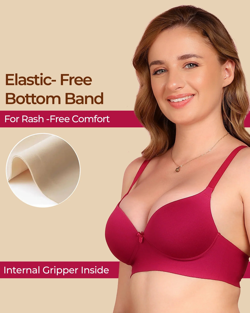 Swanz  Bonded Breathable Cotton Push-Up 3/4-Coverage Maximiser Bra (Level 2 Padding) (SB-97015)
