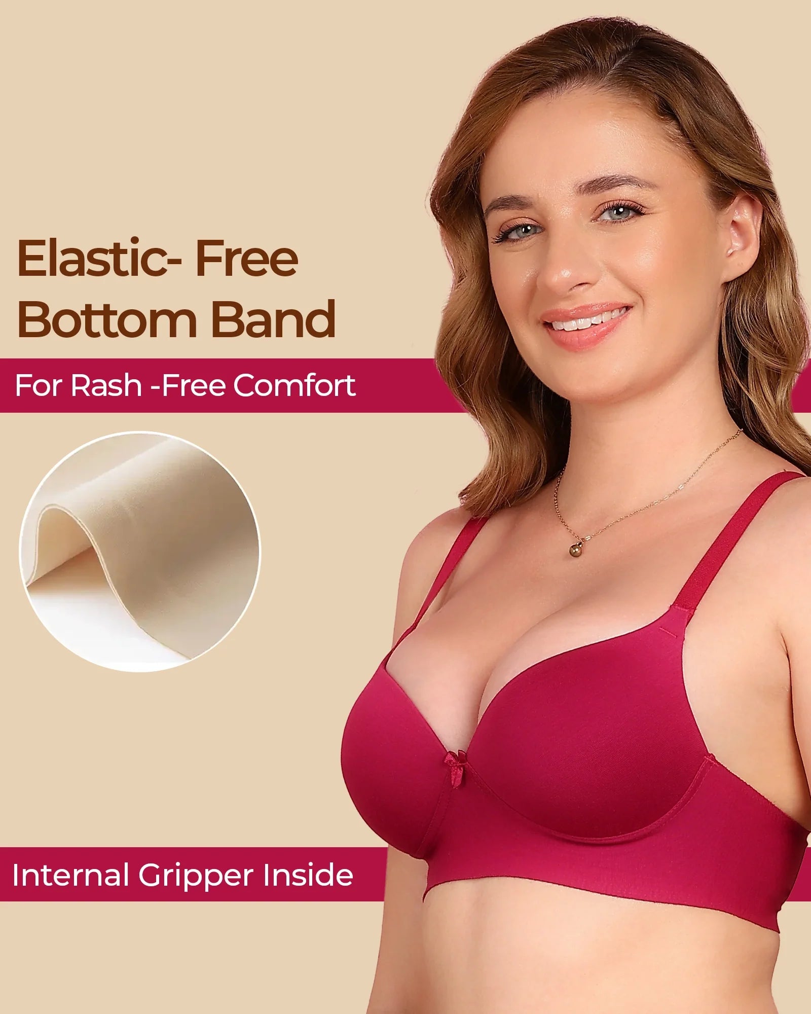 Swanz  Bonded Breathable Cotton Push-Up 3/4-Coverage Maximiser Bra (Level 2 Padding) (SB-97015)