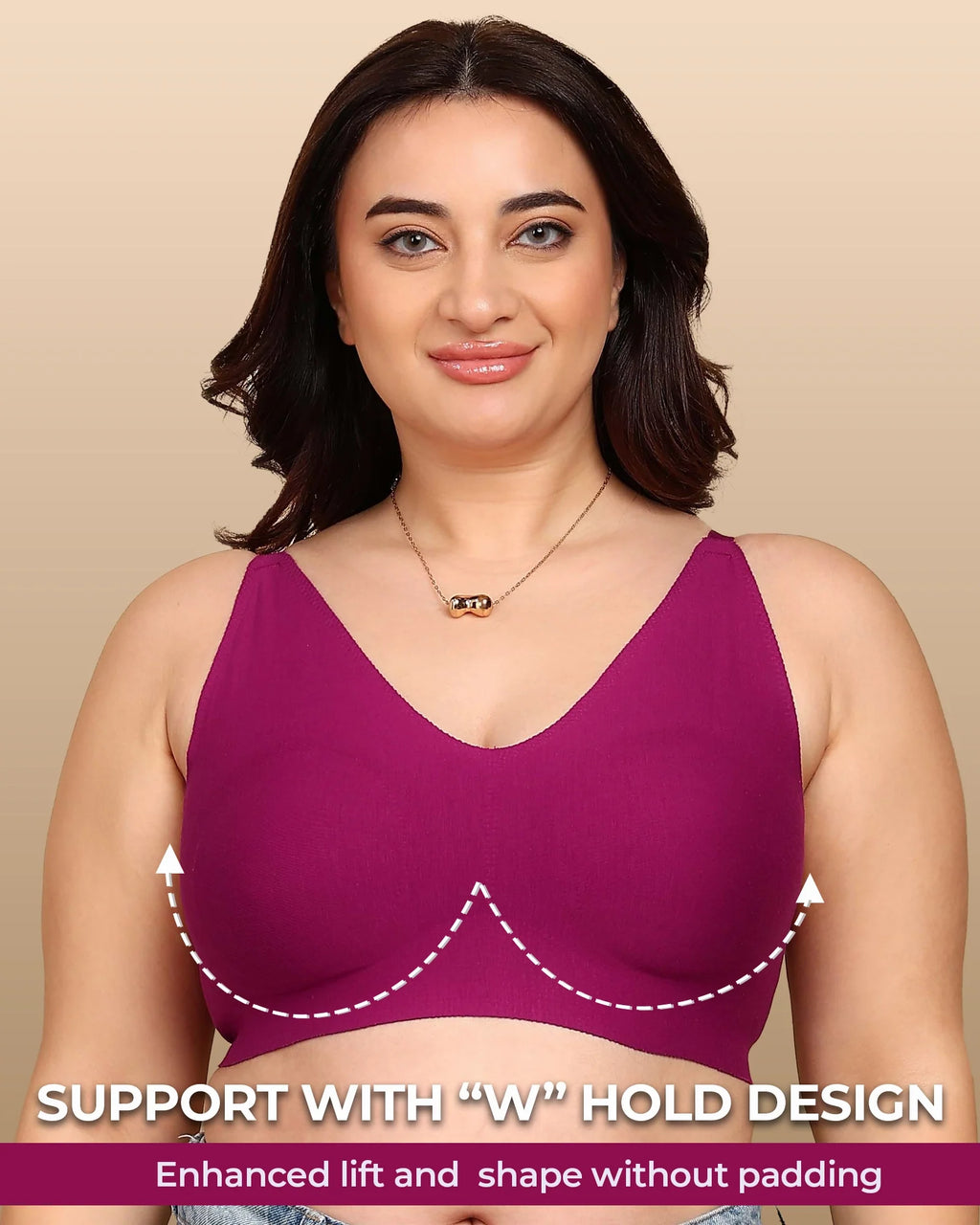 Swanz  Bonded Breathable Cotton Non-Padded Full-Coverage Bra with Hidden Concealer (SB-935)