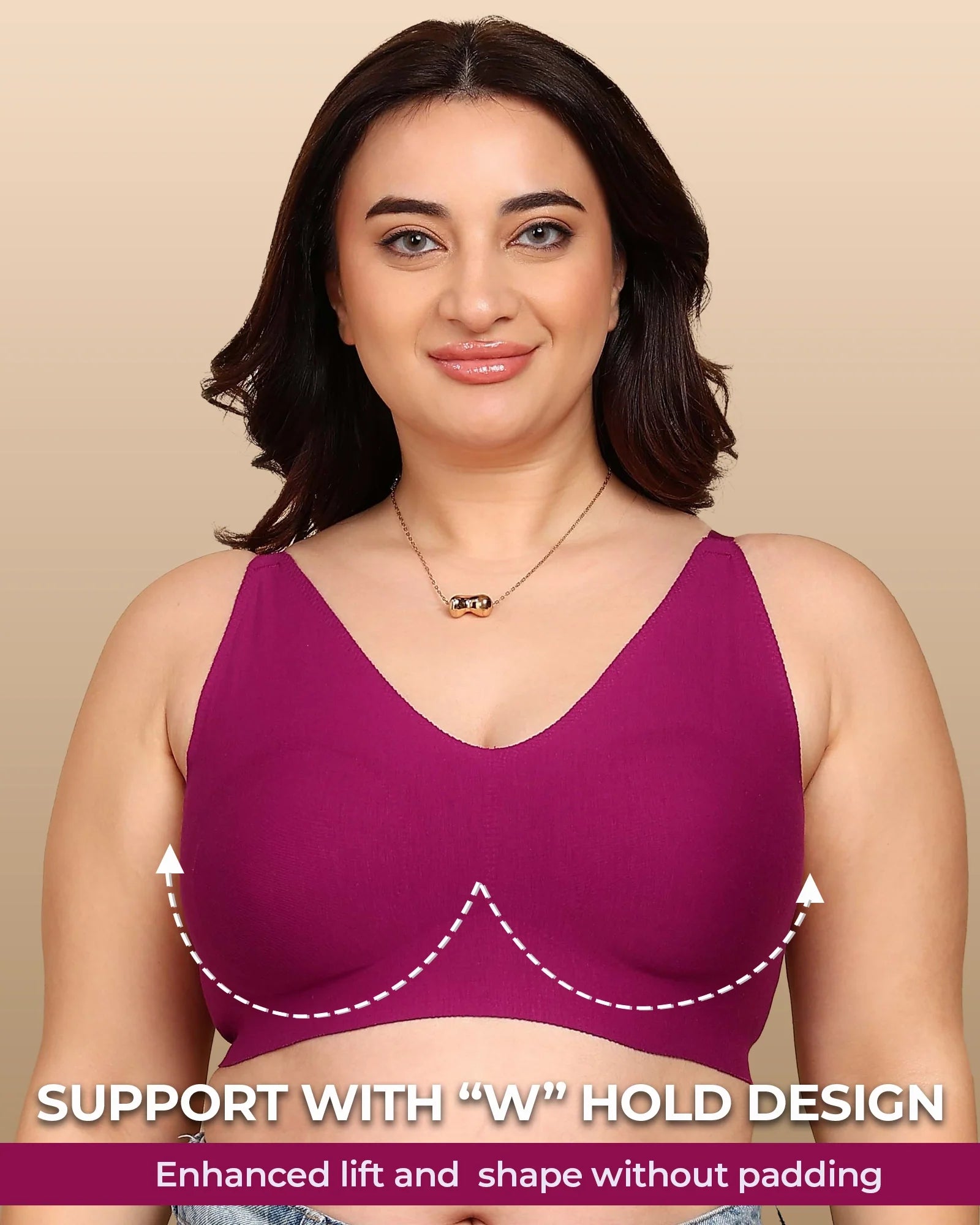 Swanz  Bonded Breathable Cotton Non-Padded Full-Coverage Bra with Hidden Concealer (SB-935)