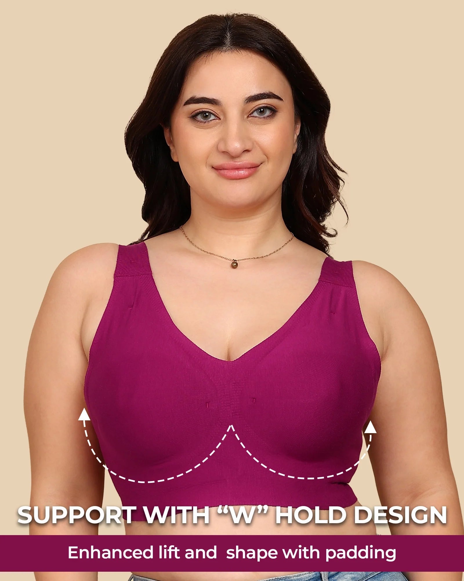 Swanz  Bonded Breathable Cotton Plus-Size Padded Full-Coverage Bra (TW-SB-918)