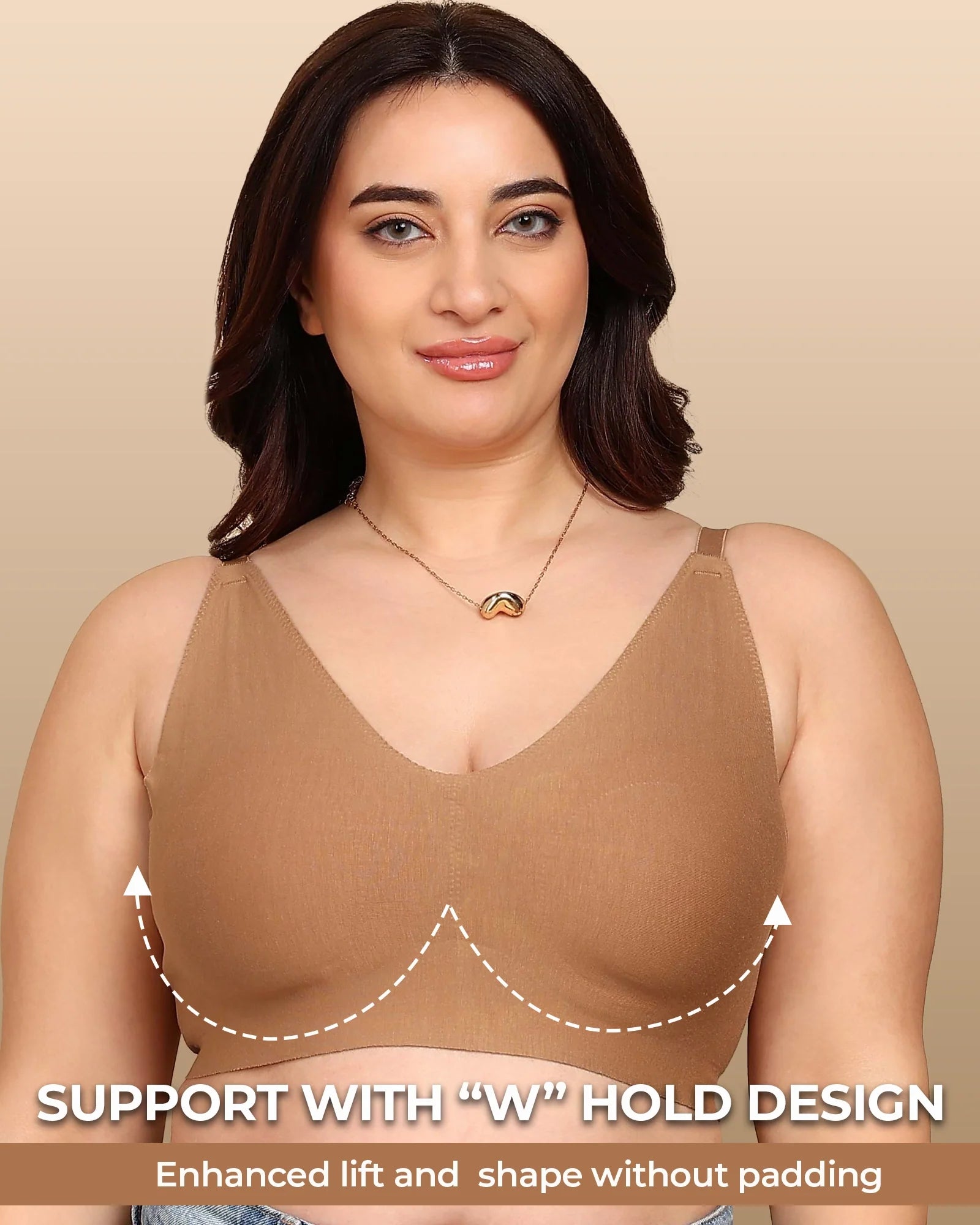 Swanz  Bonded Breathable Cotton Non-Padded Full-Coverage Bra with Hidden Concealer (SB-935)