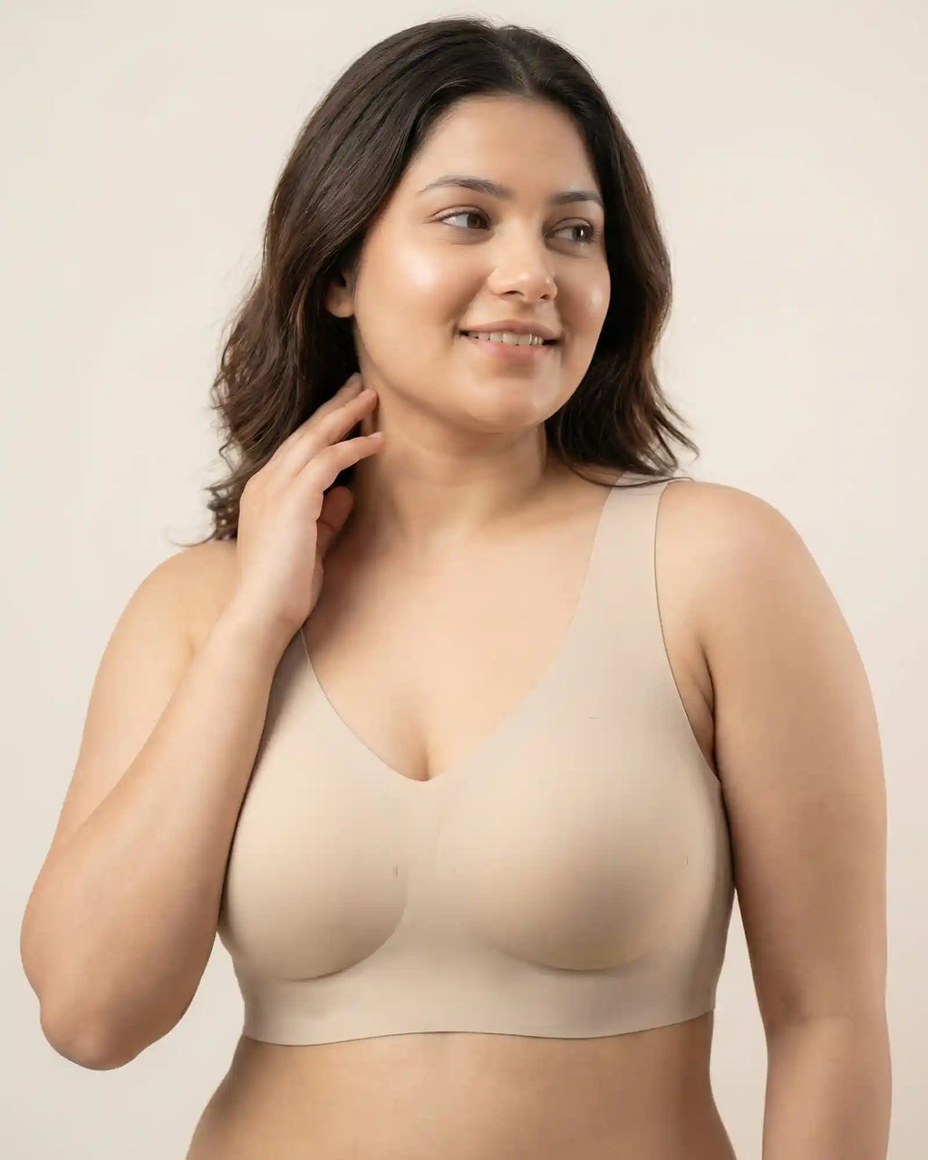 Cotton Padded Full Coverage Plus-Size Bonded Bra (SB-918-Skin)