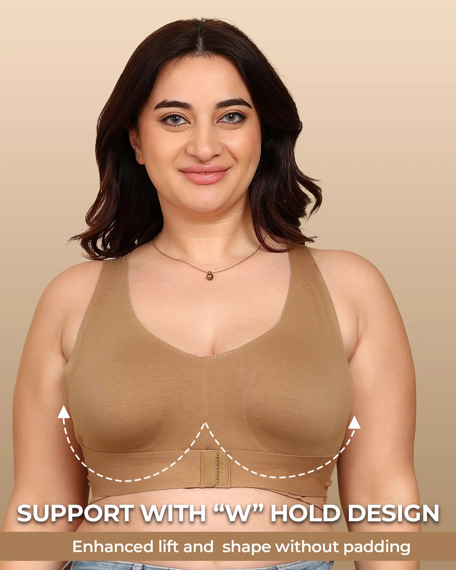 Swanz  Bonded Breathable Cotton Non-Padded Gym Bra with Posture Support (SB-995)