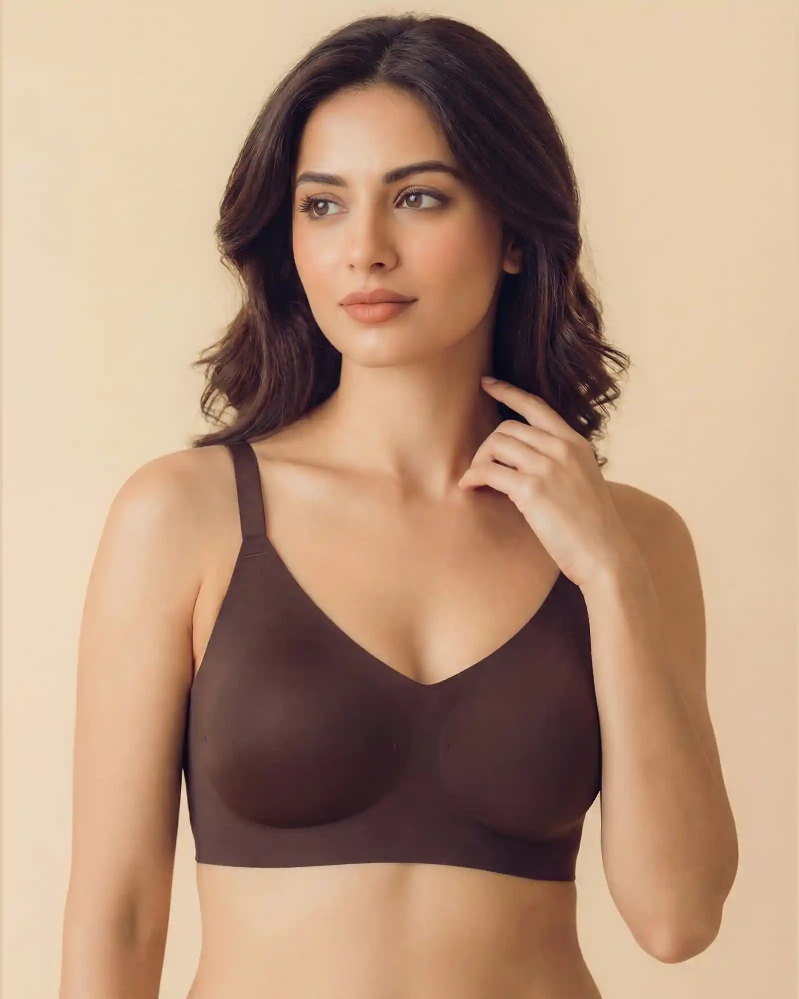 Polyamide Padded Full Coverage Bonded Bra (SB-968)(Coffee)