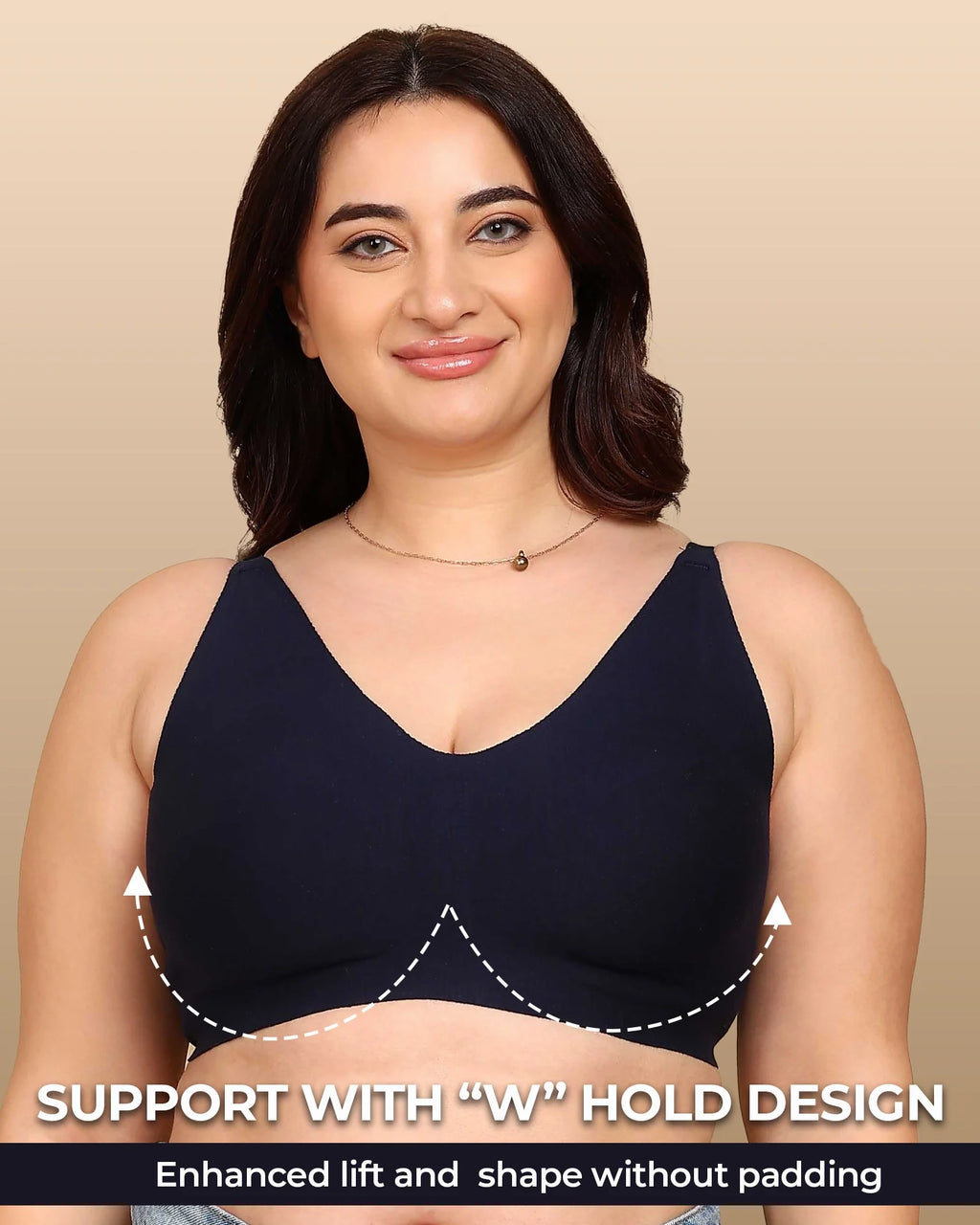 Swanz  Bonded Breathable Cotton Non-Padded Full-Coverage Bra with Hidden Concealer (SB-935)