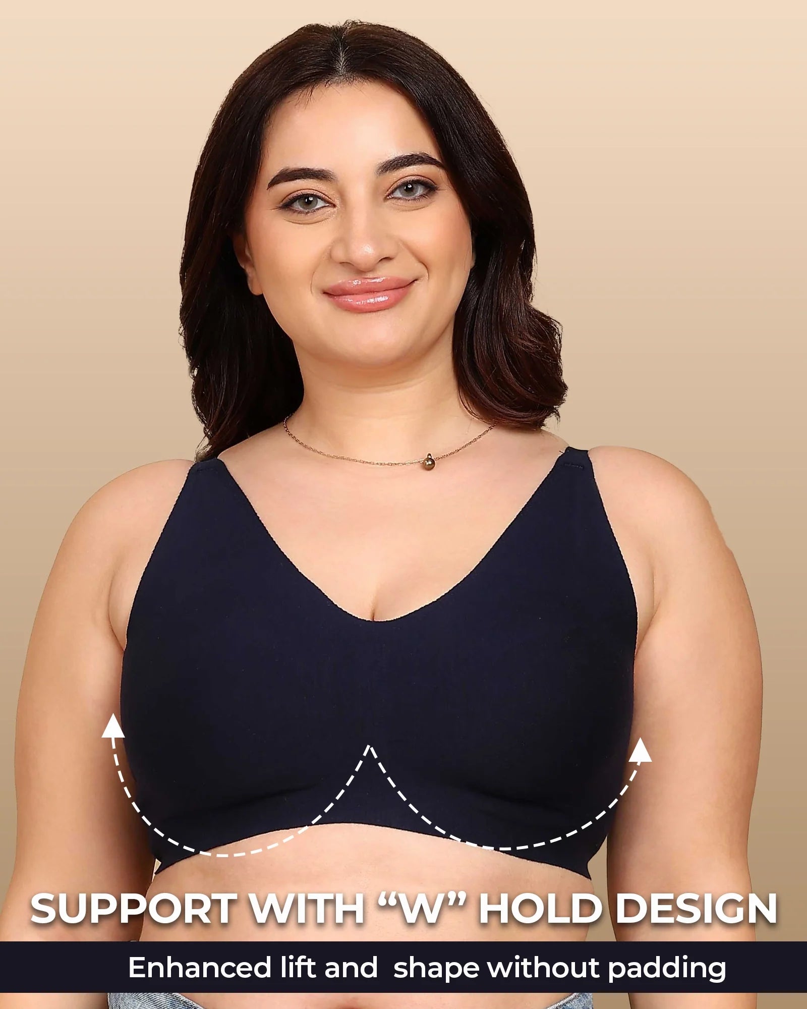 Swanz  Bonded Breathable Cotton Non-Padded Full-Coverage Bra with Hidden Concealer (SB-935)
