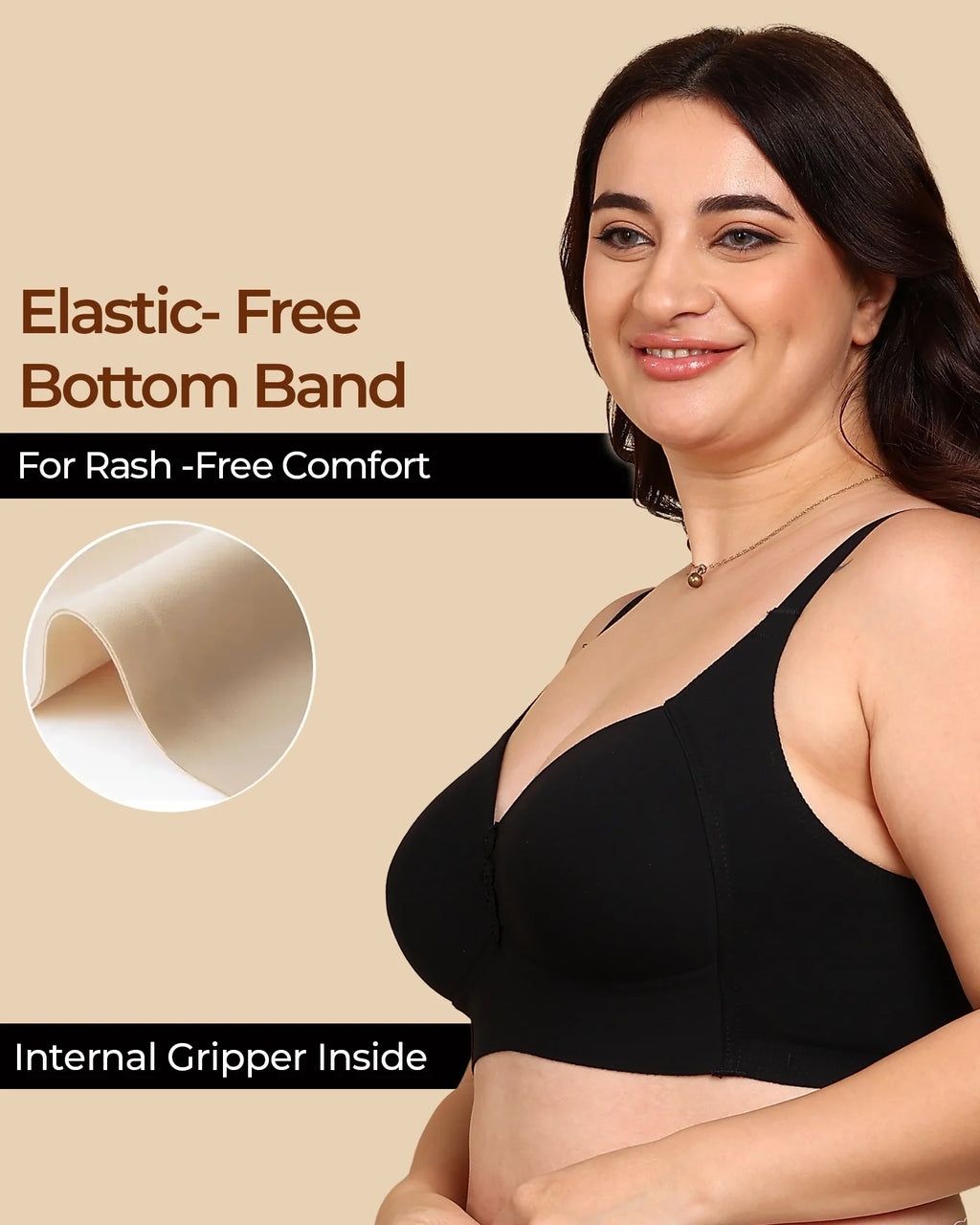 Swanz  Bonded Breathable Cotton Plus-Size Padded M-Frame Minimiser (SB-9203)