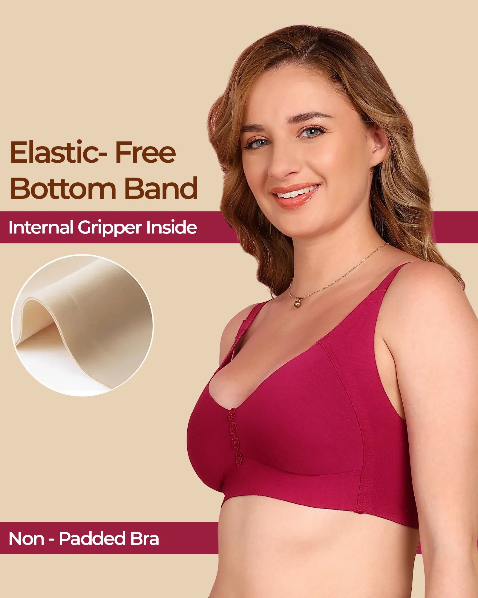 Swanz  Bonded Breathable Cotton Plus-Size Non-Padded M-Frame Minimiser with Hidden Concealer (SB-9303)