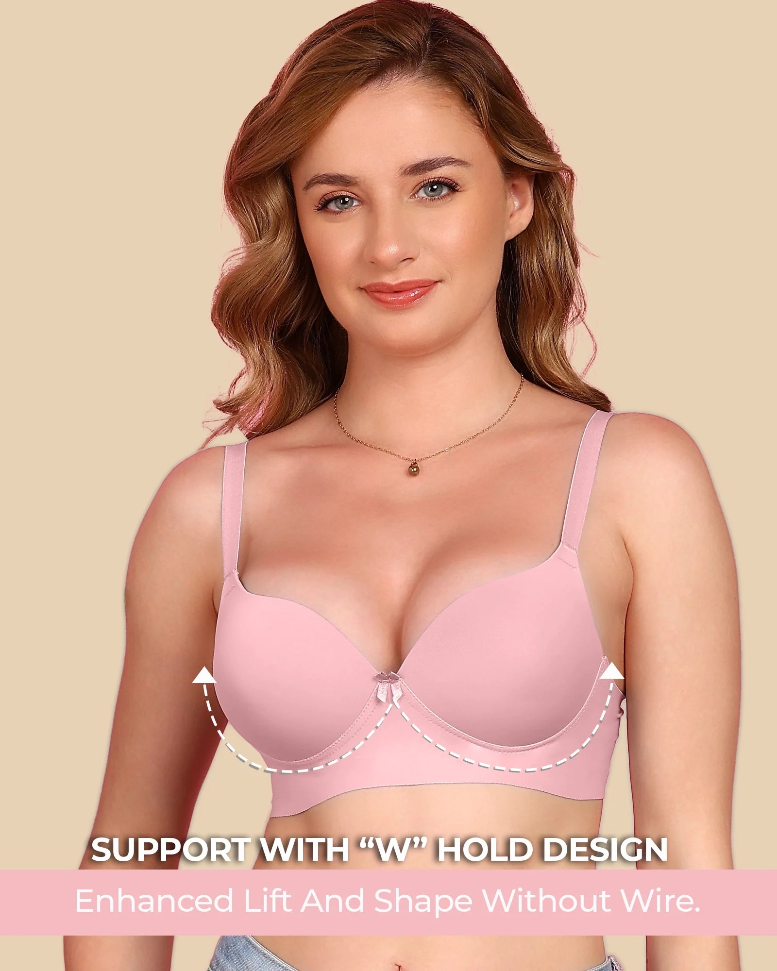Swanz  Bonded Polyamide Push-Up 3/4 Coverage Maximiser Bra (Level 2 Padding) (SB-95107)