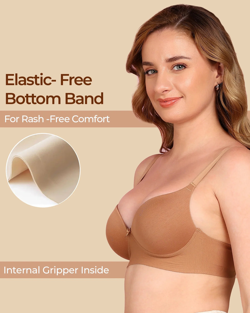 Swanz  Bonded Breathable Cotton Push-Up 3/4-Coverage Maximiser Bra (Level 2 Padding) (SB-97015)