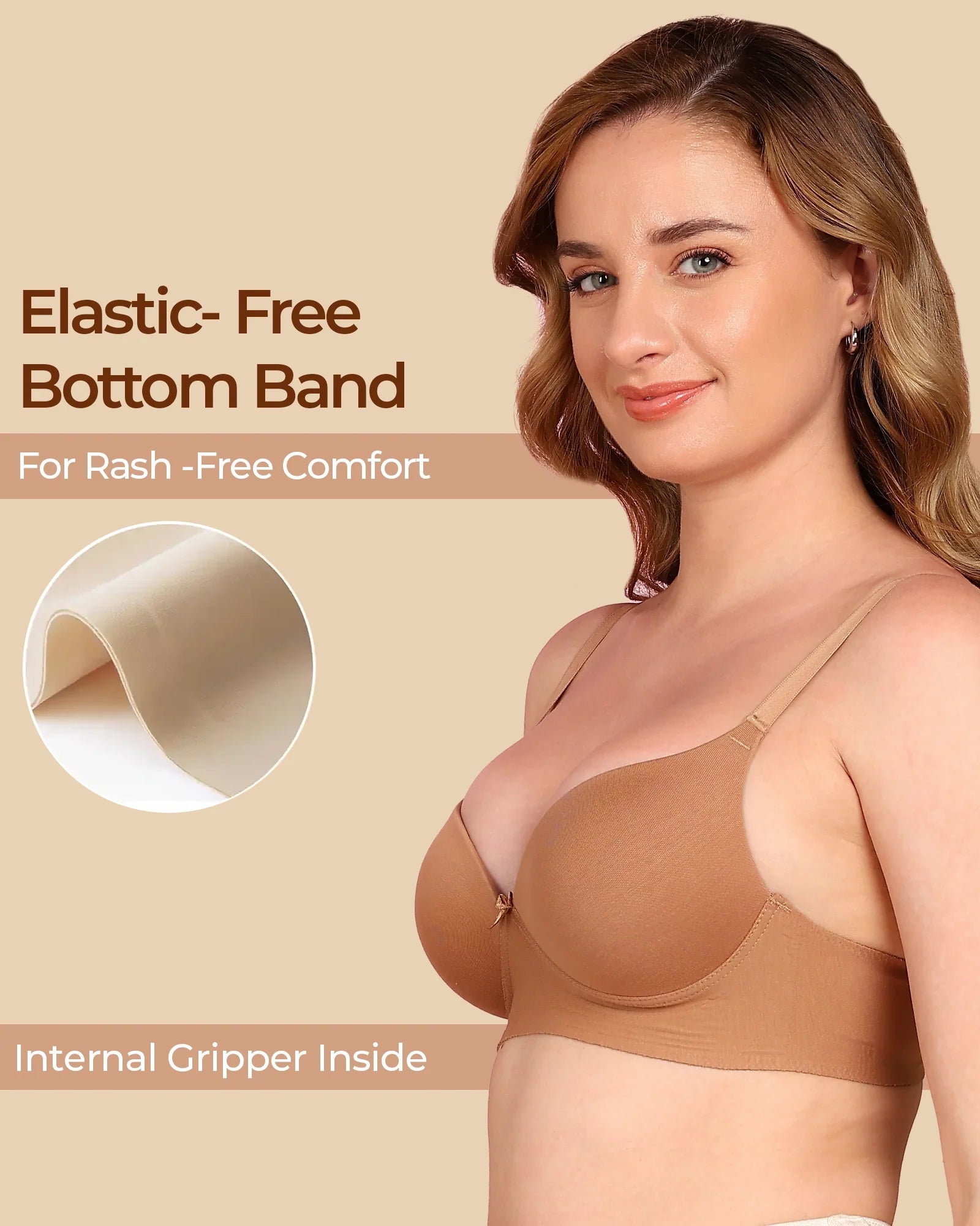 Swanz  Bonded Breathable Cotton Push-Up 3/4-Coverage Maximiser Bra (Level 2 Padding) (SB-97015)