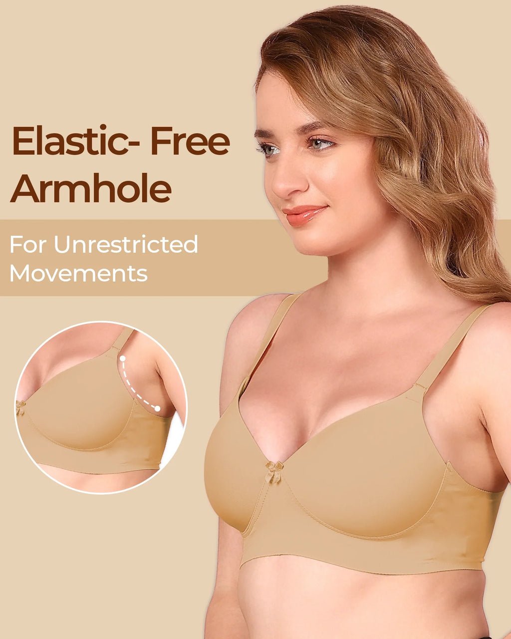 Swanz  Bonded Polyamide Lightly Padded Bra (Level 1 Padding) (SB-95991)