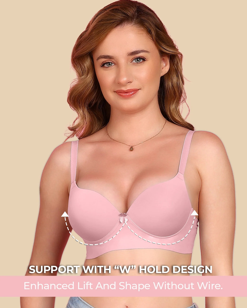Swanz  Bonded Polyamide Push-Up 3/4 Coverage Maximiser Bra (Level 2 Padding) (SB-95107) (Plum)