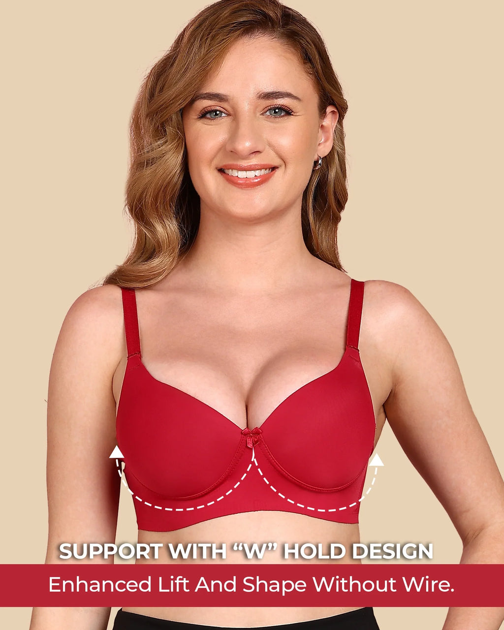 Swanz  Bonded Polyamide Push-Up 3/4 Coverage Bra (Level 3 Padding) (SB-95301)