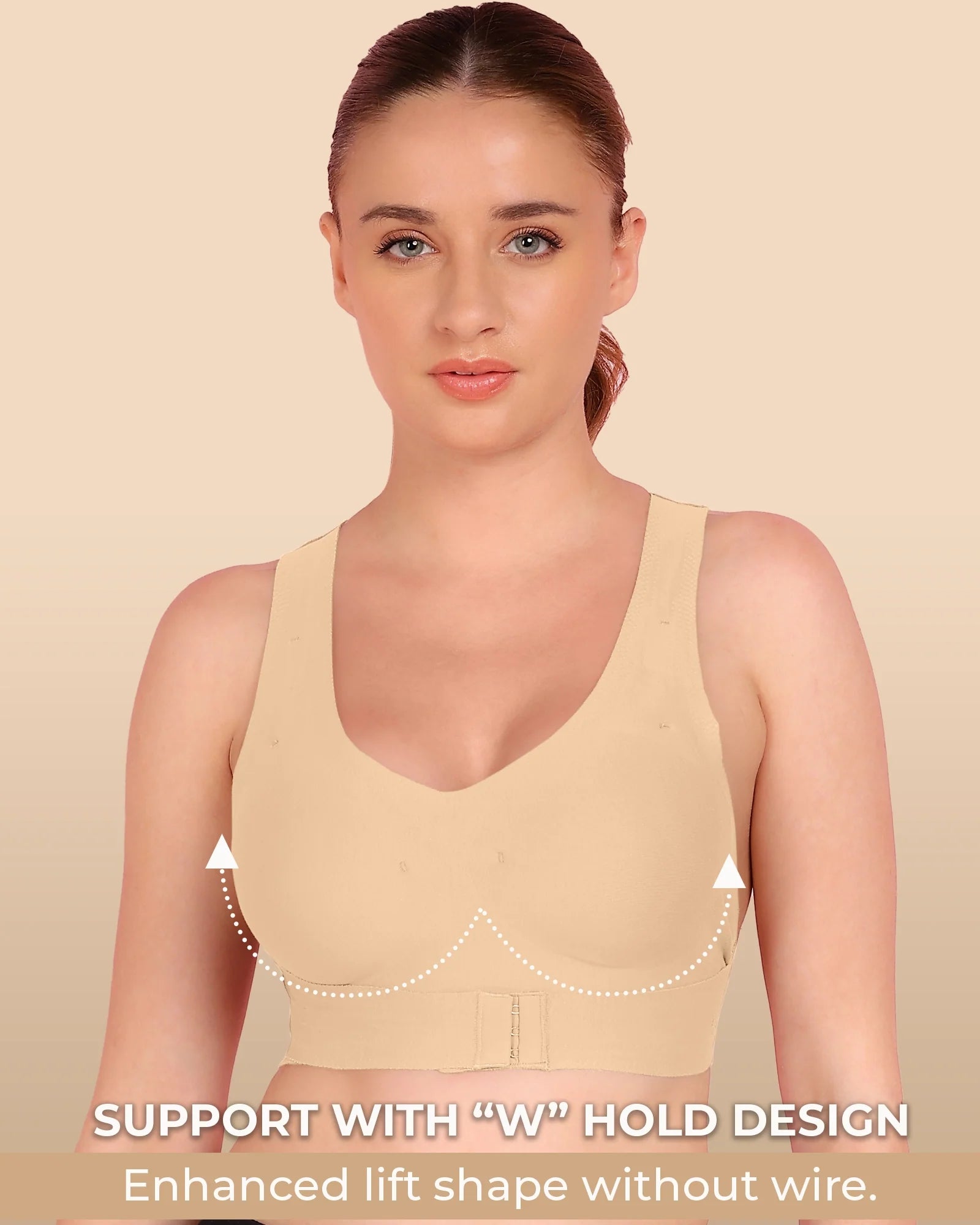 Swanz  Bonded Breathable Cotton Padded Gym Bra with Posture Support (TW-SB-997)