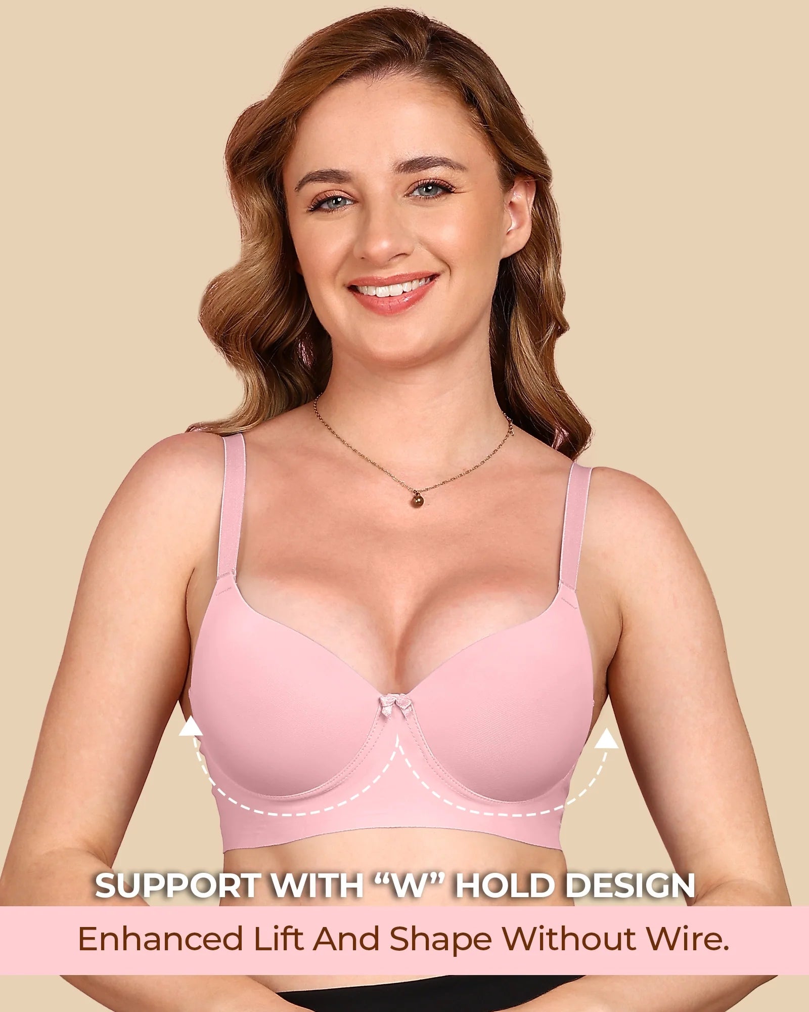 Swanz  Bonded Polyamide Push-Up 3/4 Coverage Bra (Level 3 Padding) (SB-95301)