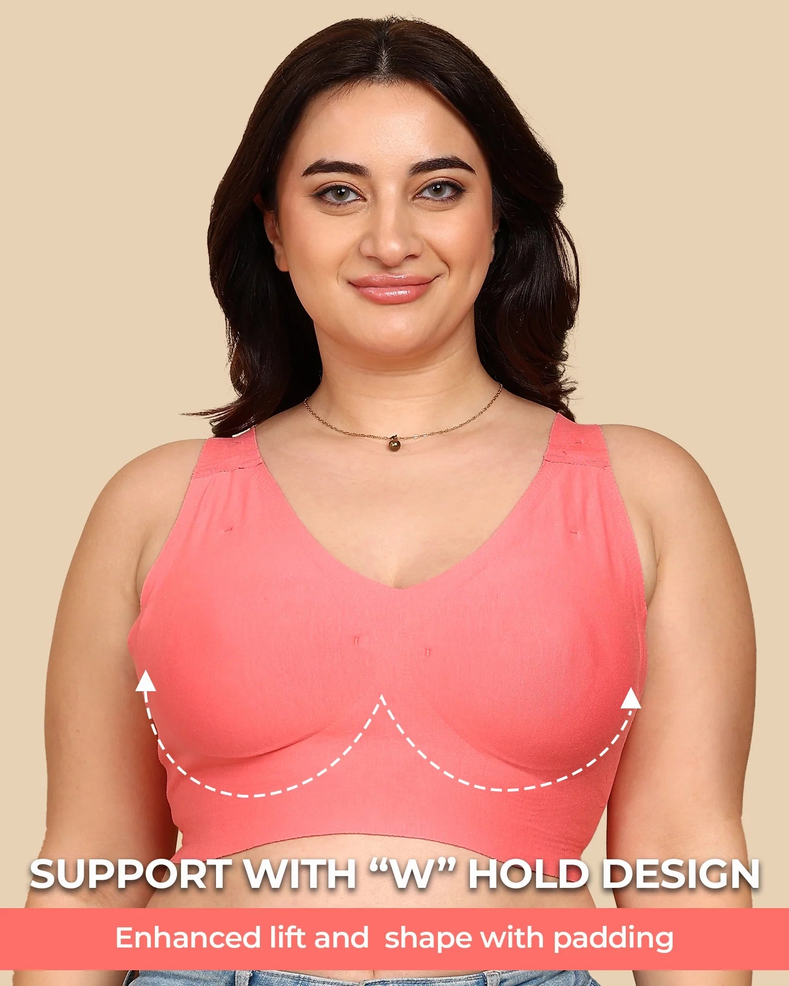 Swanz  Bonded Breathable Cotton Padded Full-Coverage Bra (SB-938)