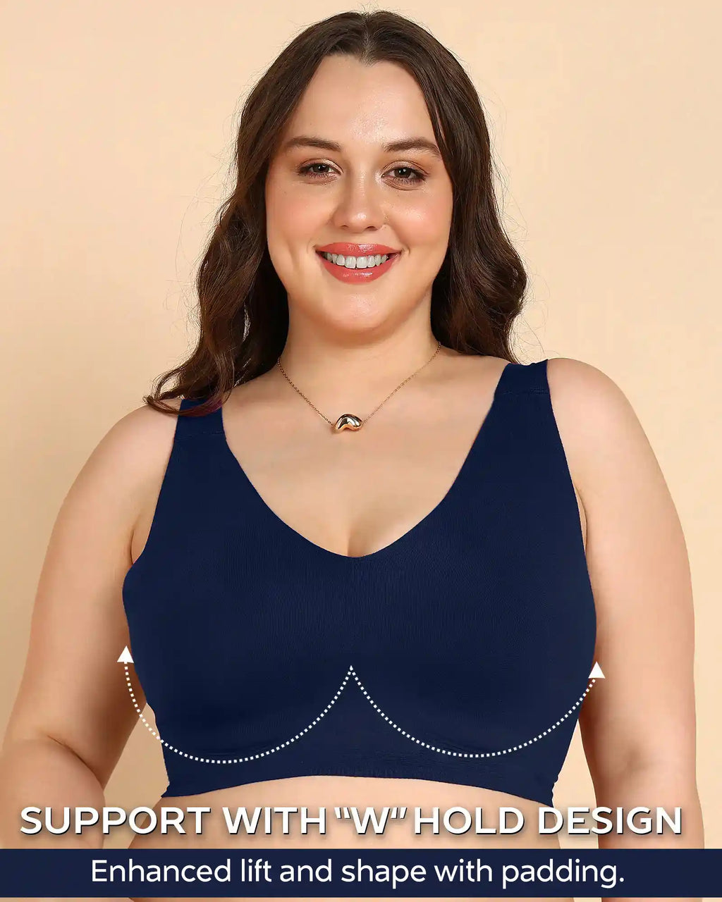 Swanz  Bonded Breathable Cotton Padded Full-Coverage Bra (SB-938-Navy)
