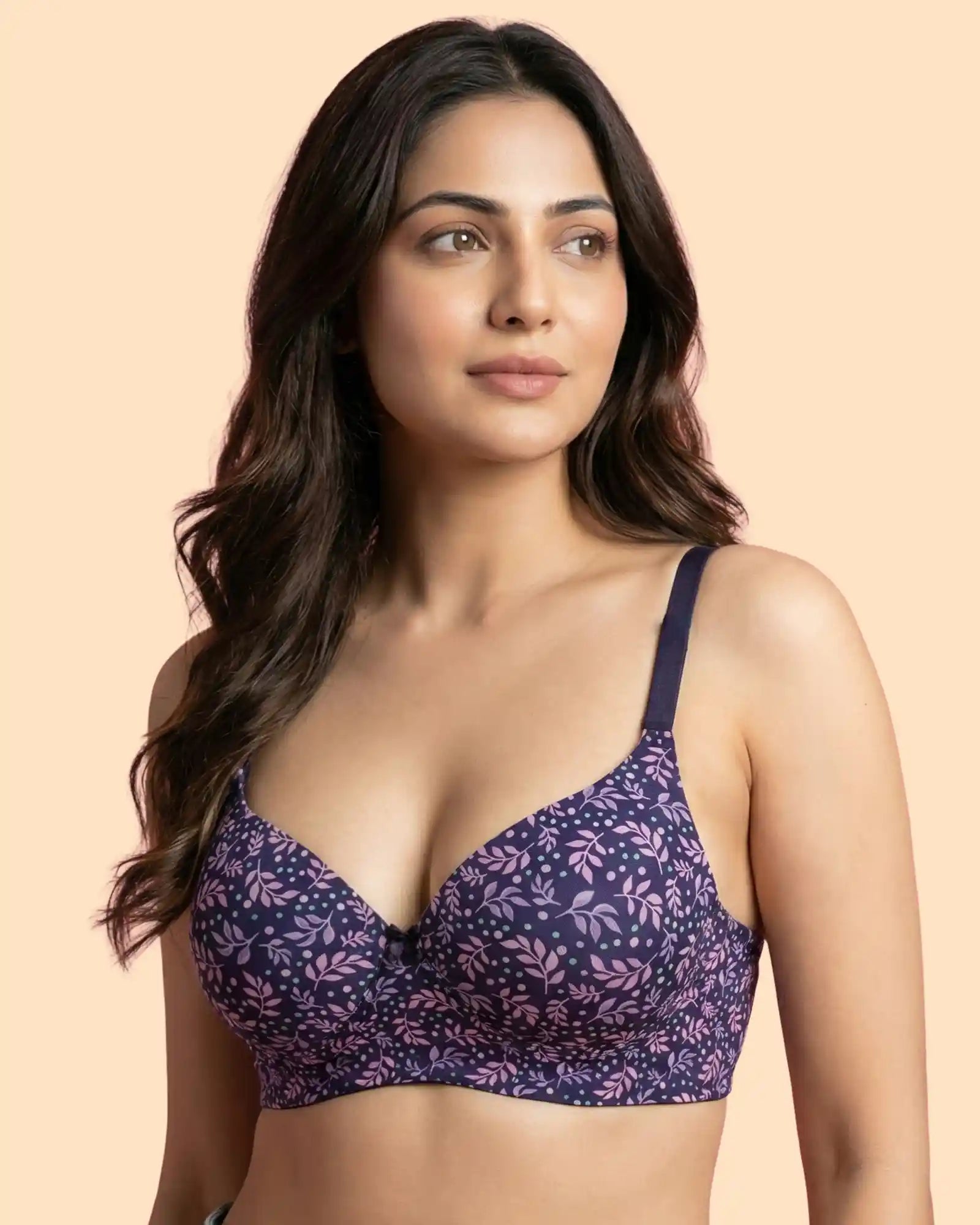 Printed Polyamide Bonded Maximiser Bra (Level-2 Padding) with 3/4th Coverage (TW-SB-51754)