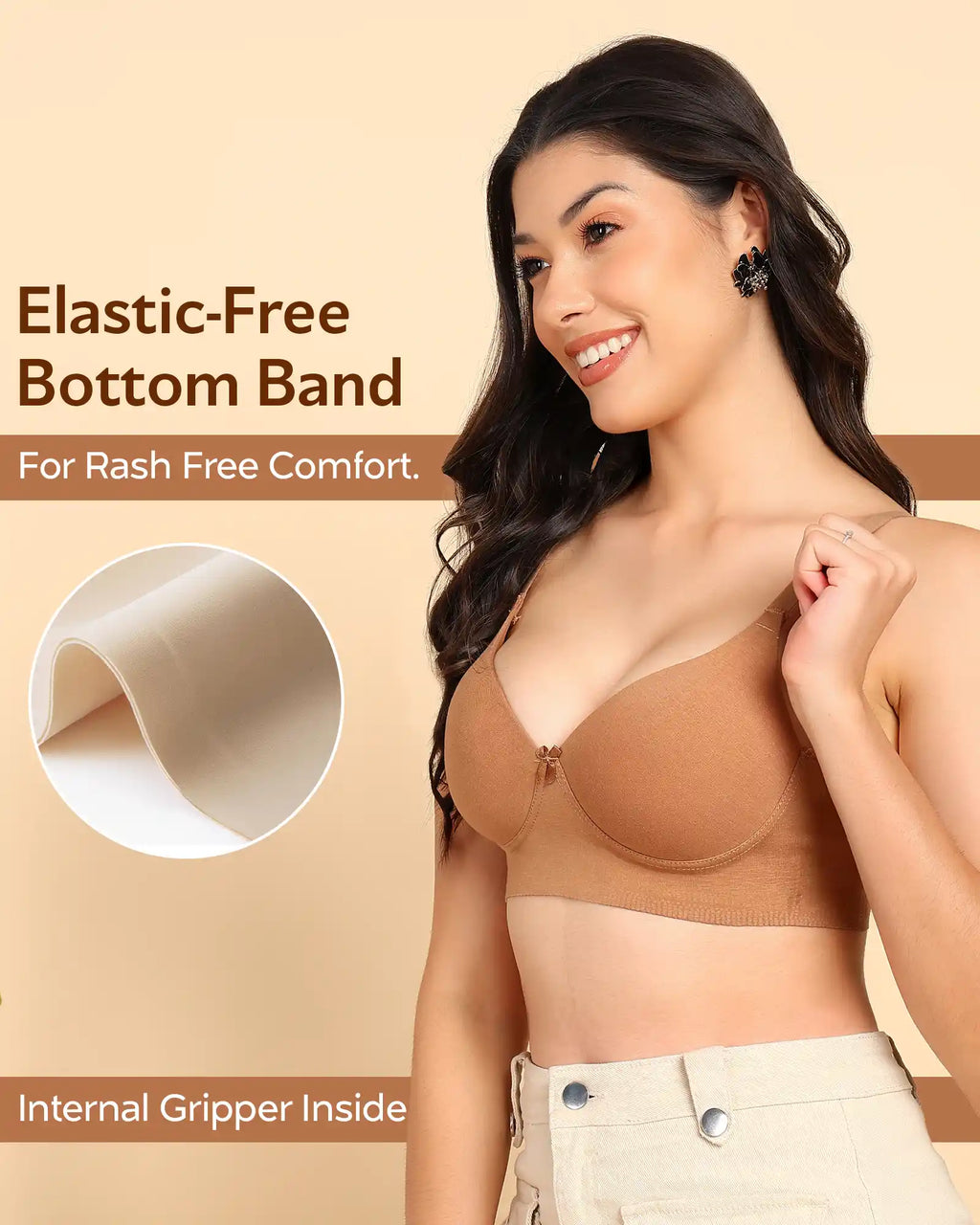 Swanz  Bonded Breathable Cotton Push-Up 3/4-Coverage Maximiser Bra (Level 2 Padding) (SB-97015)