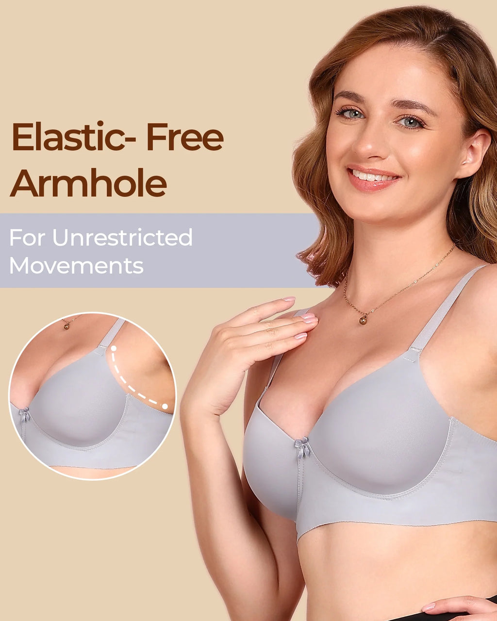 Swanz  Bonded Polyamide Lightly Padded Bra (Level 1 Padding) (SB-95991)