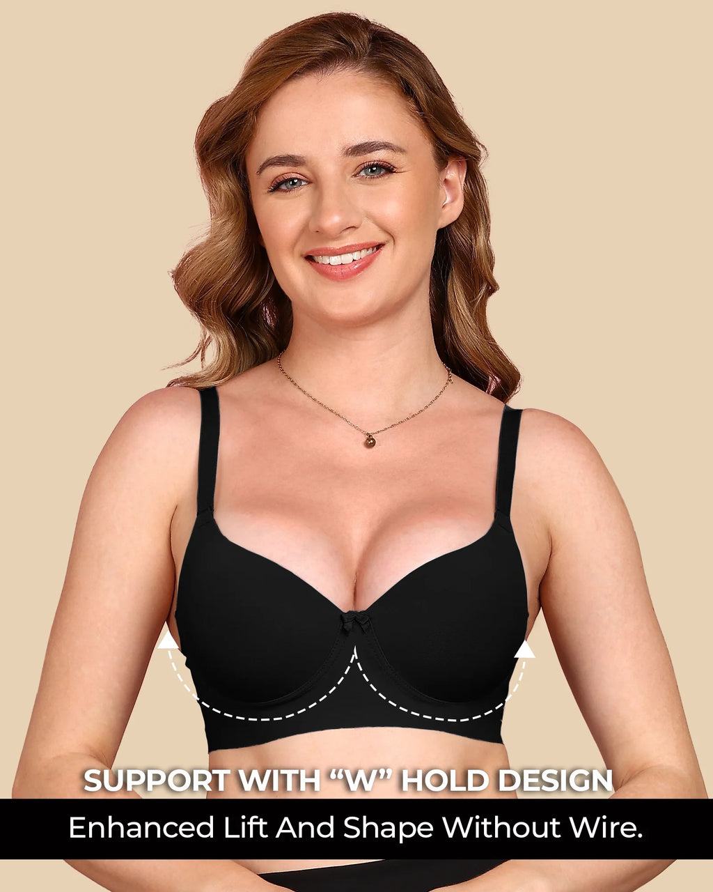 Swanz  Bonded Polyamide Push-Up 3/4 Coverage Bra (Level 3 Padding) (SB-95301)