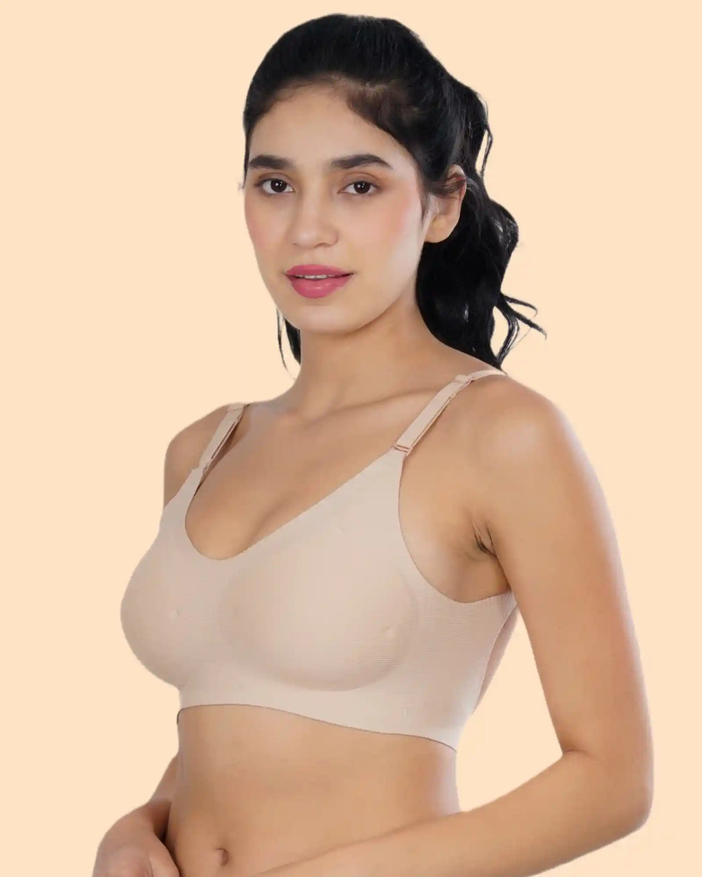 Cotton Padded Bonded Backless Everyday  Bra (TW-SB-9851-Skin)