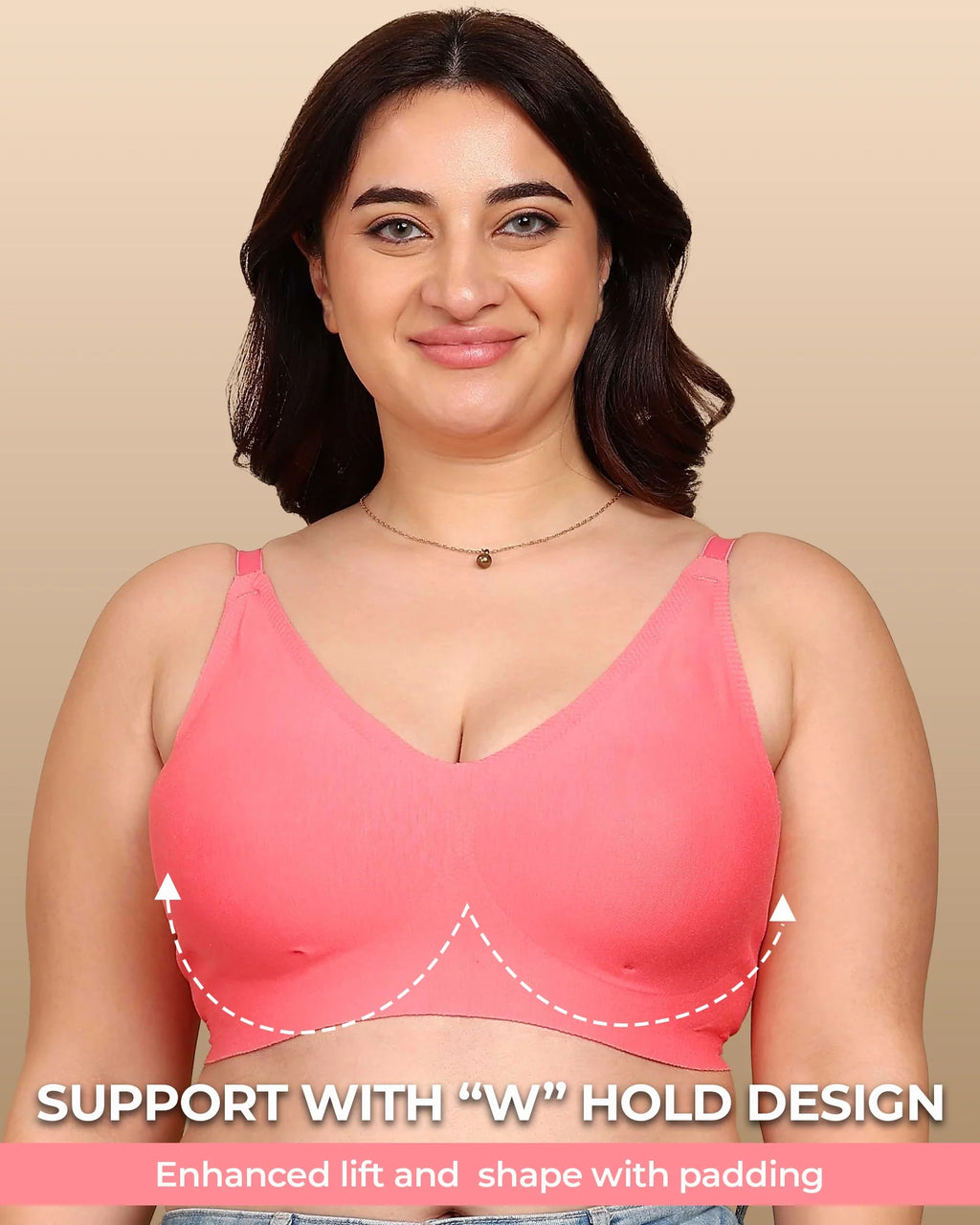 Swanz  Bonded Breathable Cotton Padded Full-Coverage Bra (SB-938)
