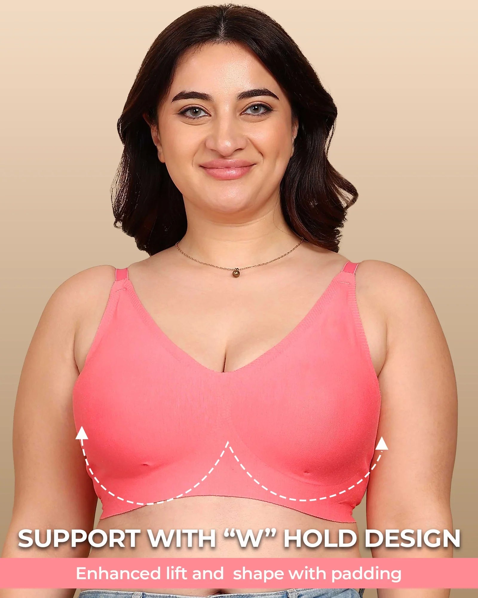 Swanz  Bonded Breathable Cotton Padded Full-Coverage Bra (SB-938)