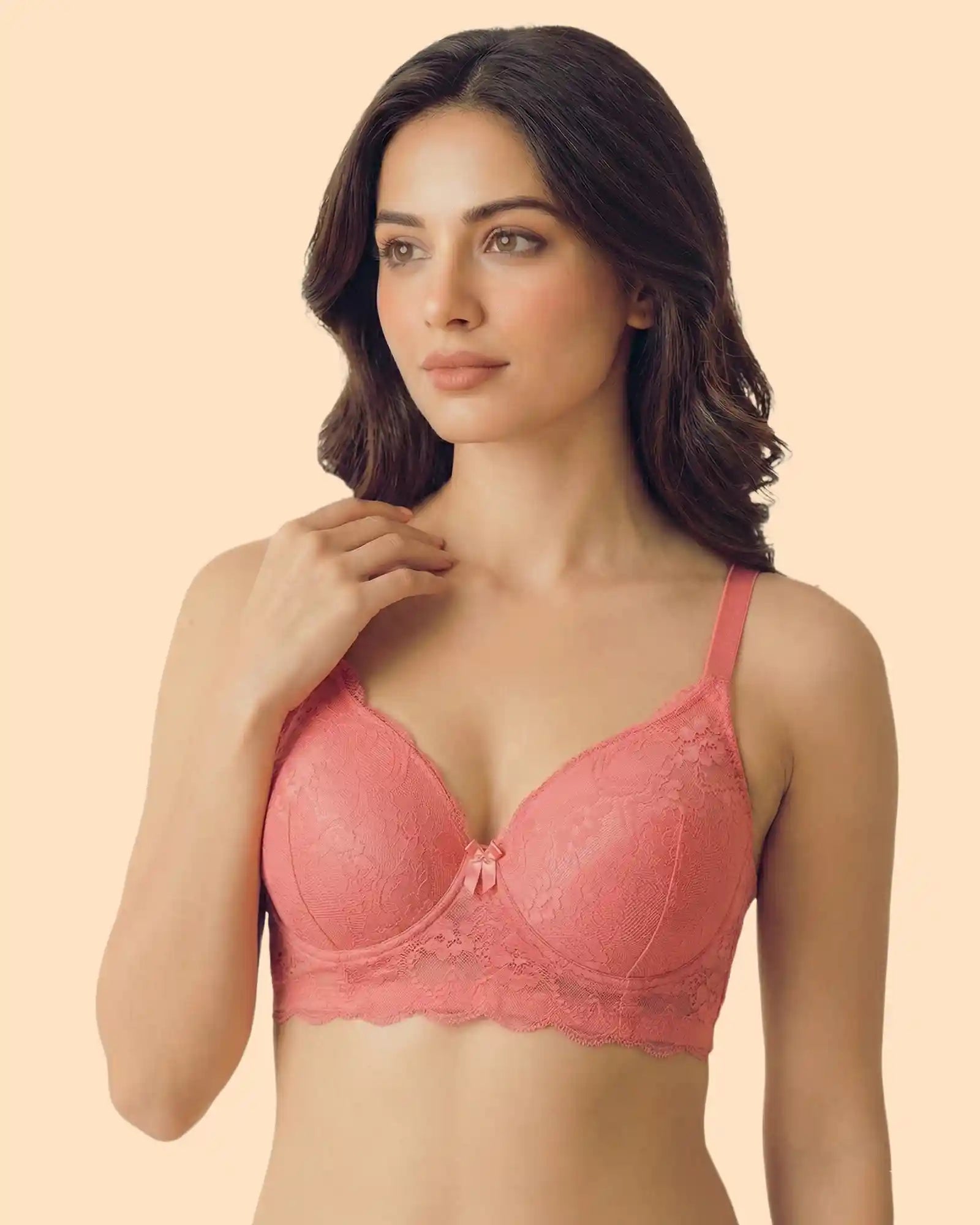 Cotton Padded Bonded Lace Bra (TW-SB-5803)